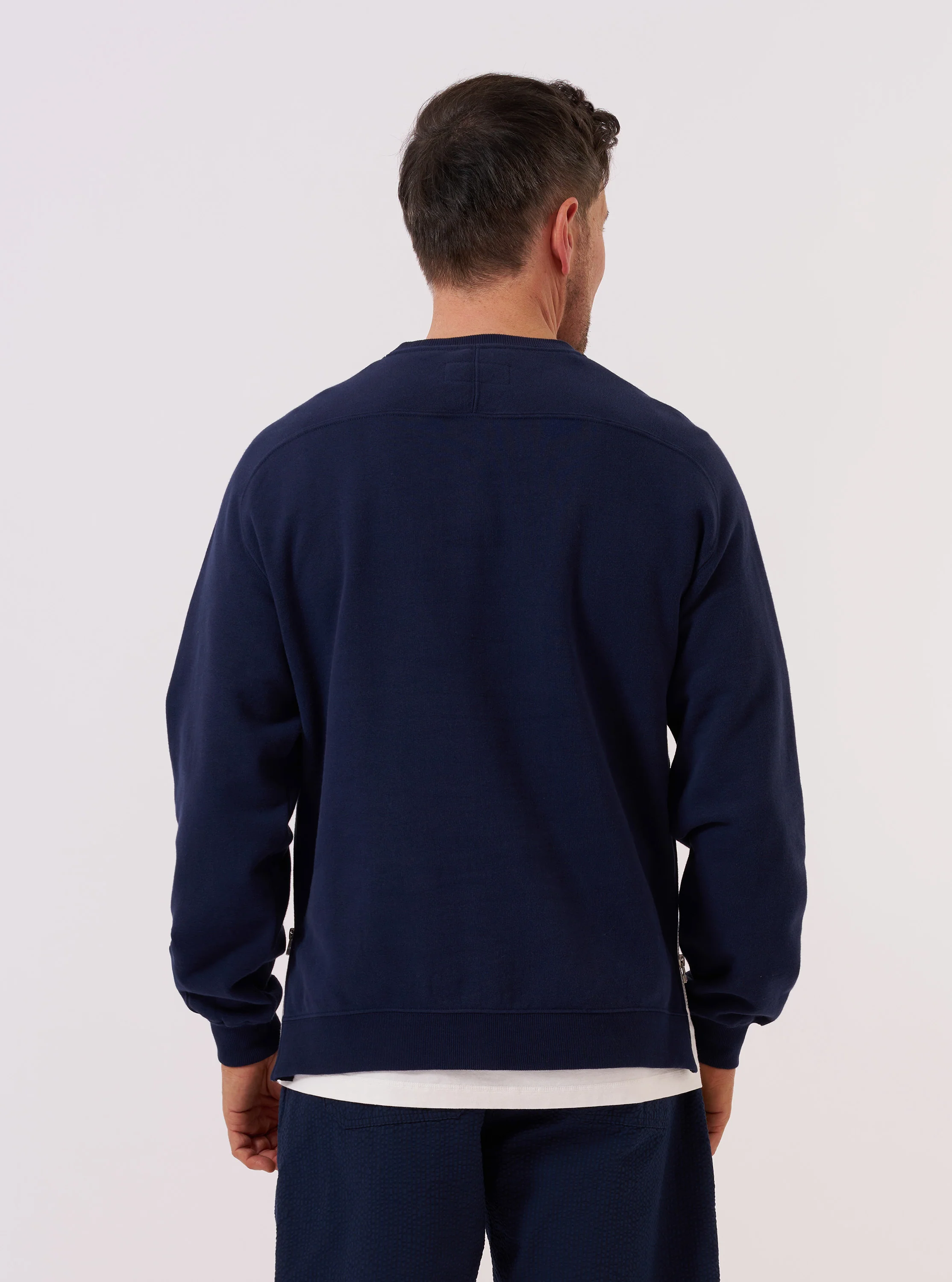 Navy Brush Back Sweat Billy Sweat - Image 3