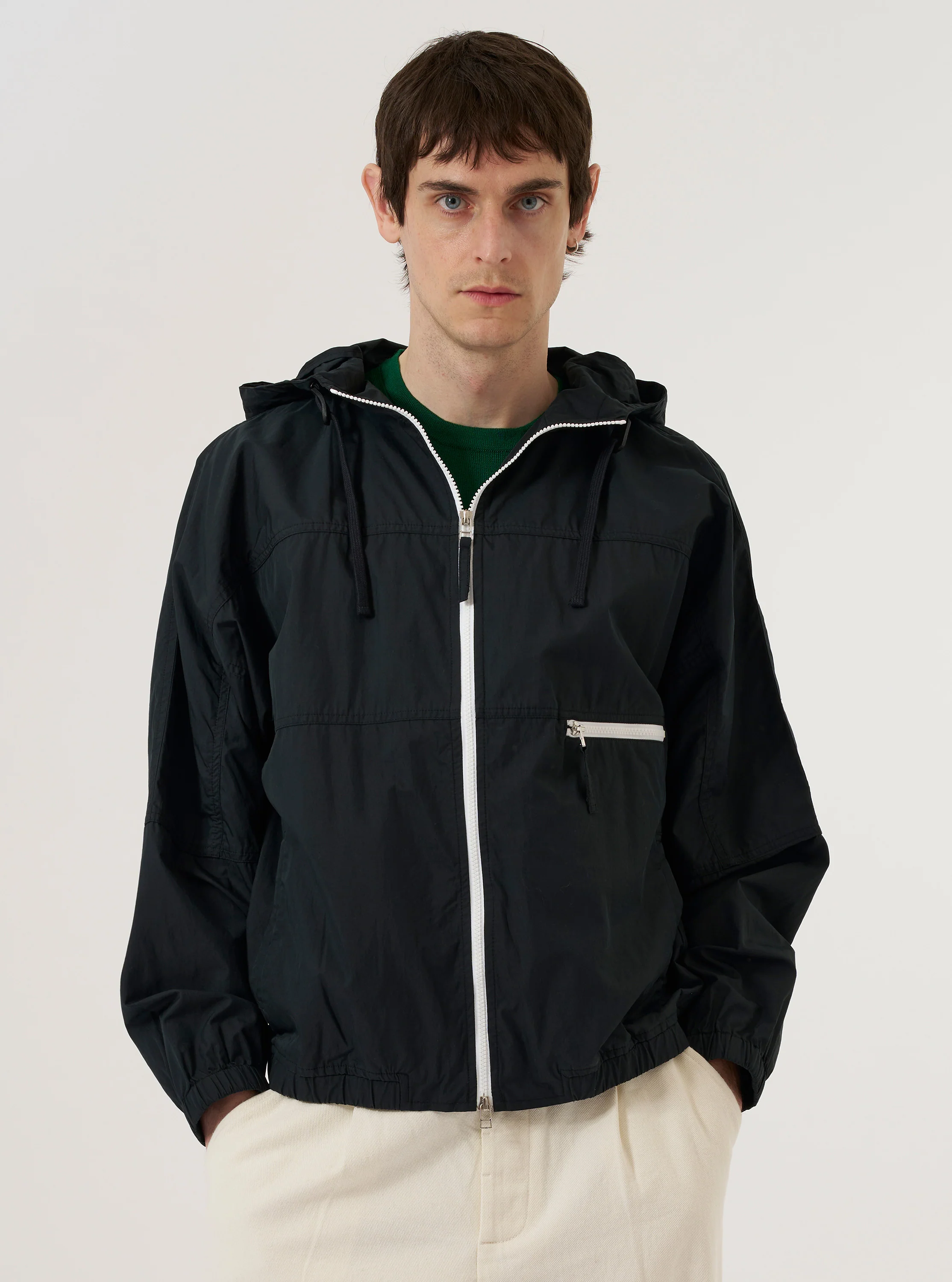 Navy Cotton Reycled Nylon Mix Daley Jacket - Image 2