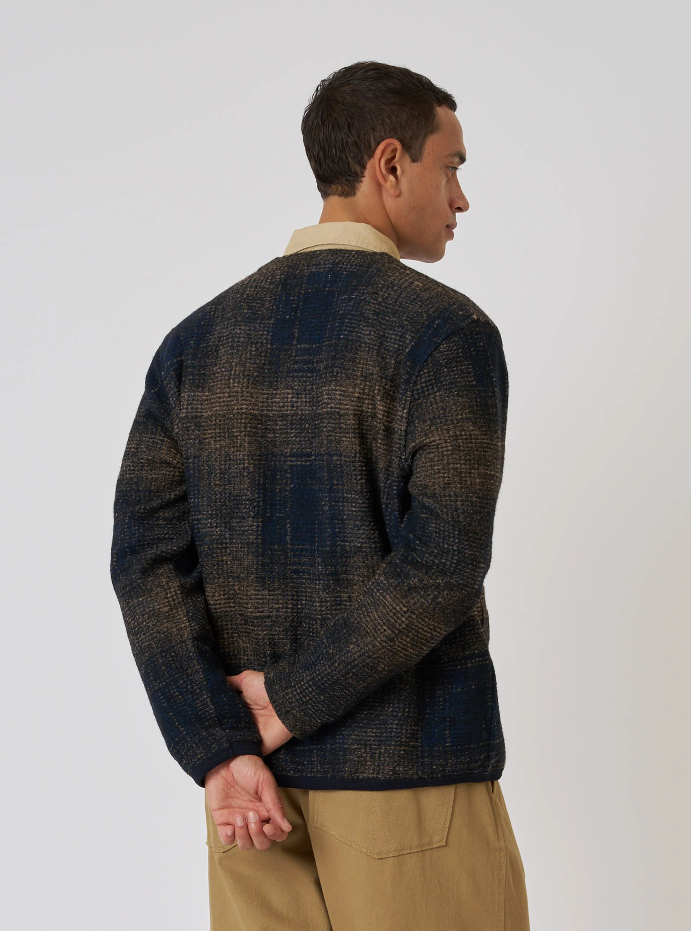 Navy Deca Check Cardigan - Image 3