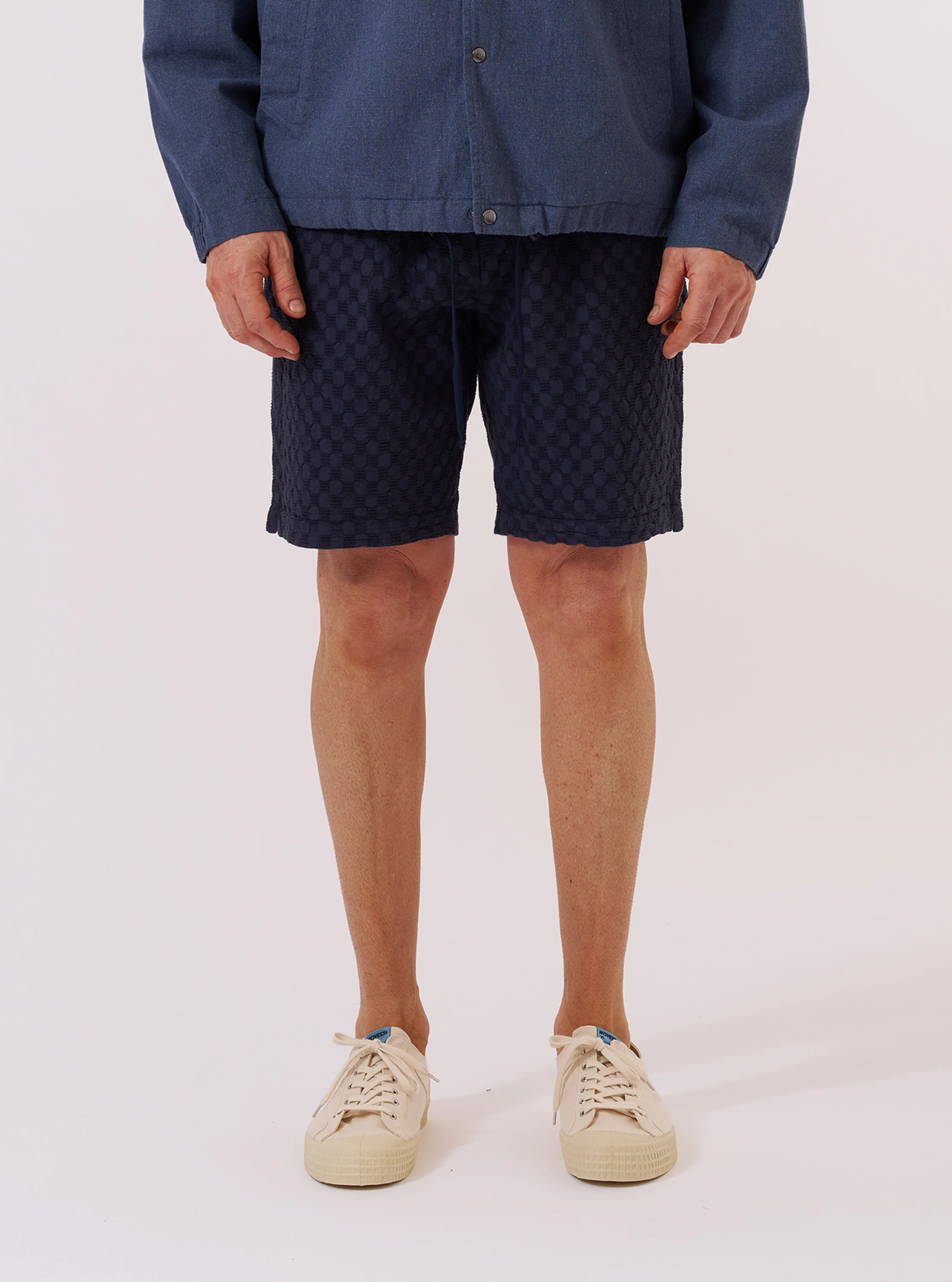 Navy Dot Waffle Simple Short - Image 2