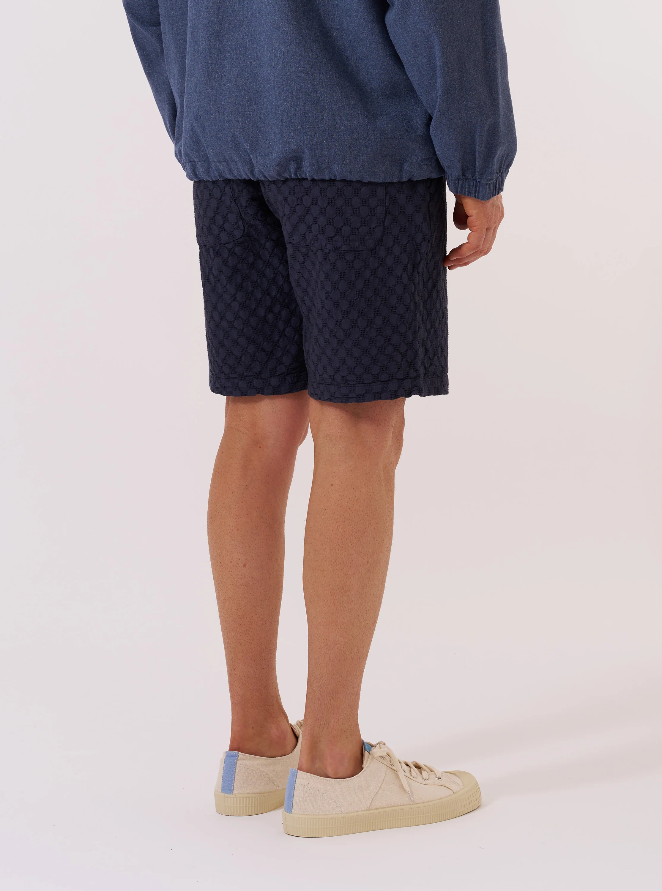 Navy Dot Waffle Simple Short - Image 3
