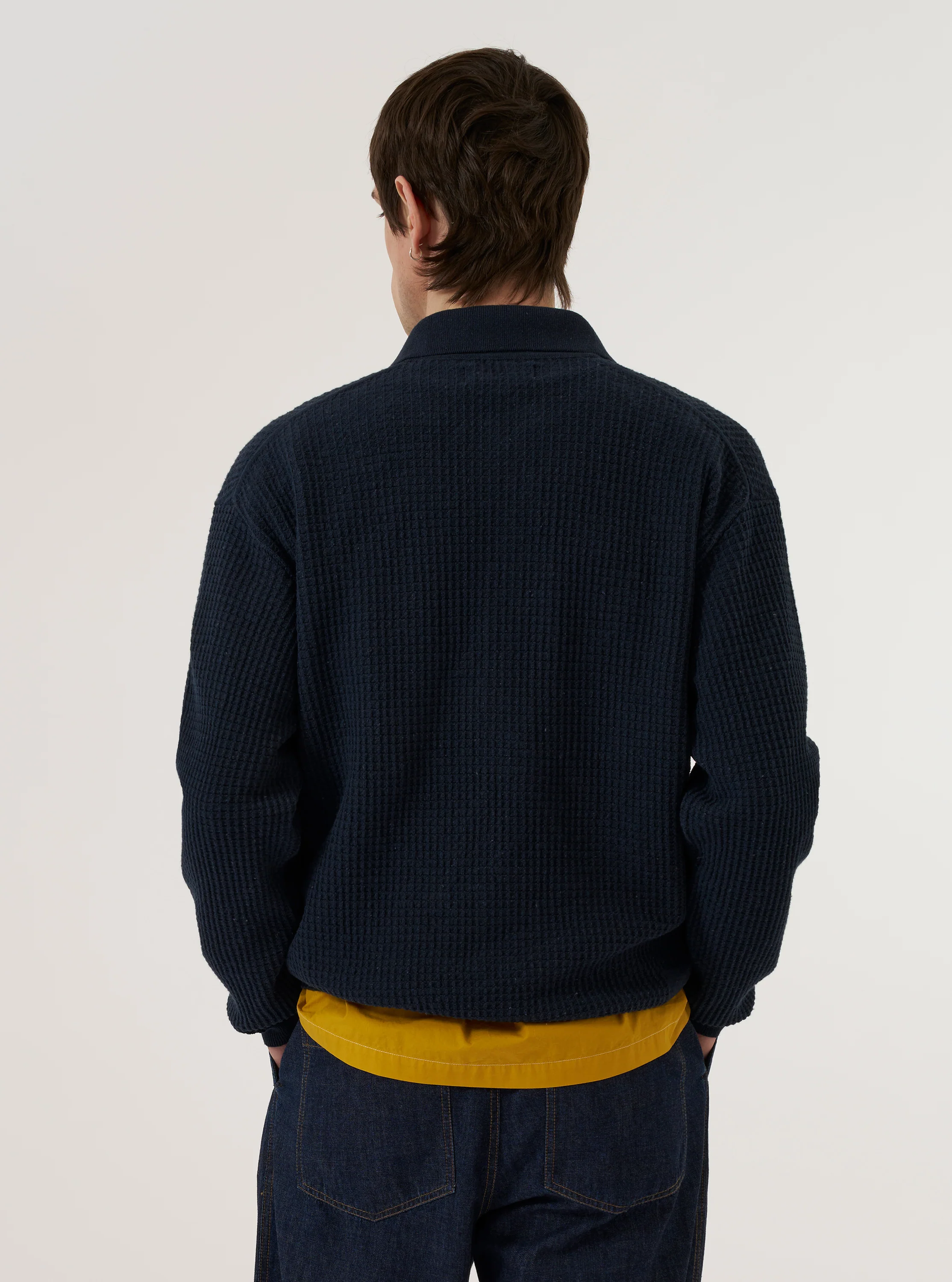 Navy Eco Cotton Knit Jacket - Image 3