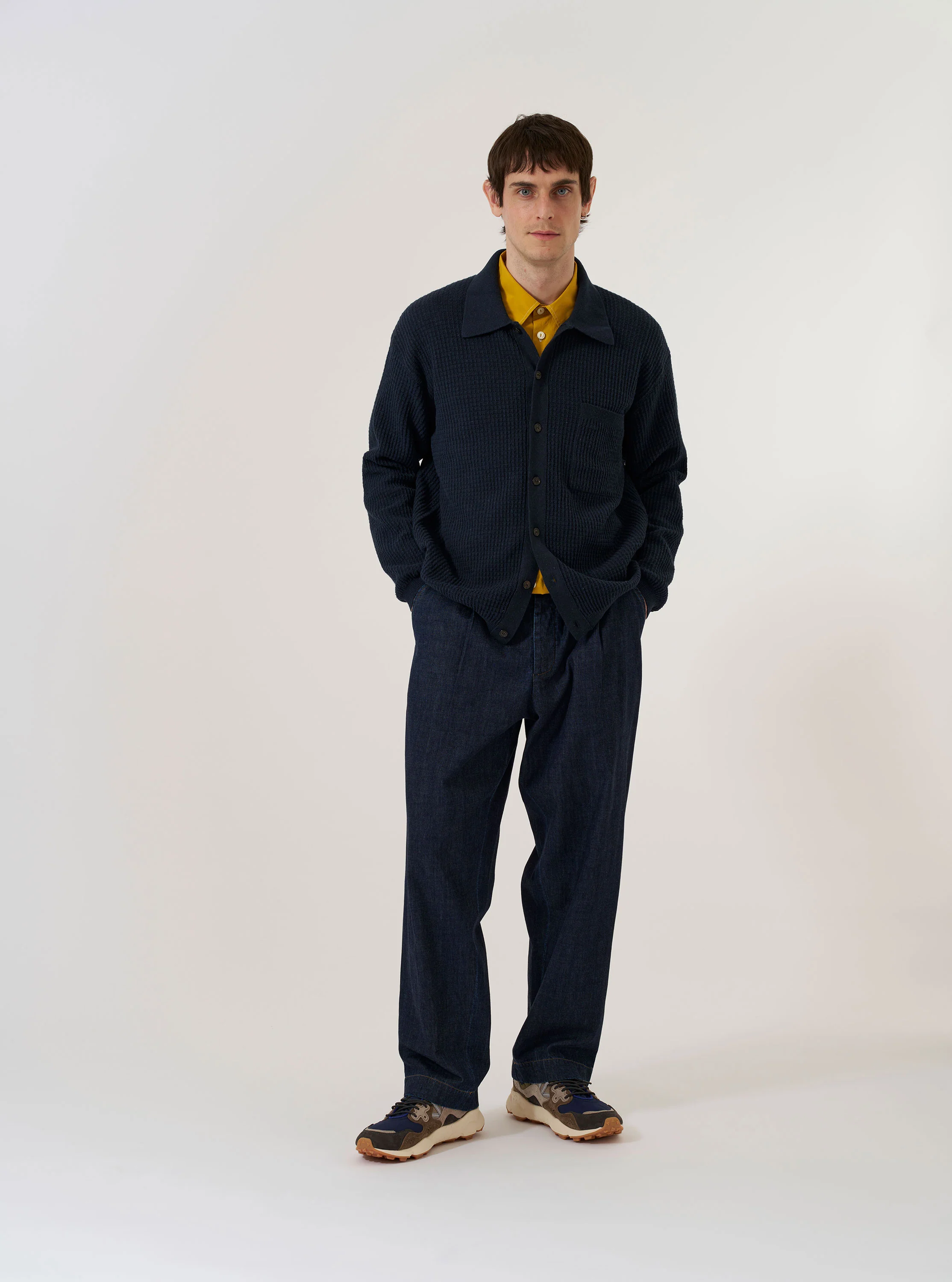 Navy Eco Cotton Knit Jacket - Image 8