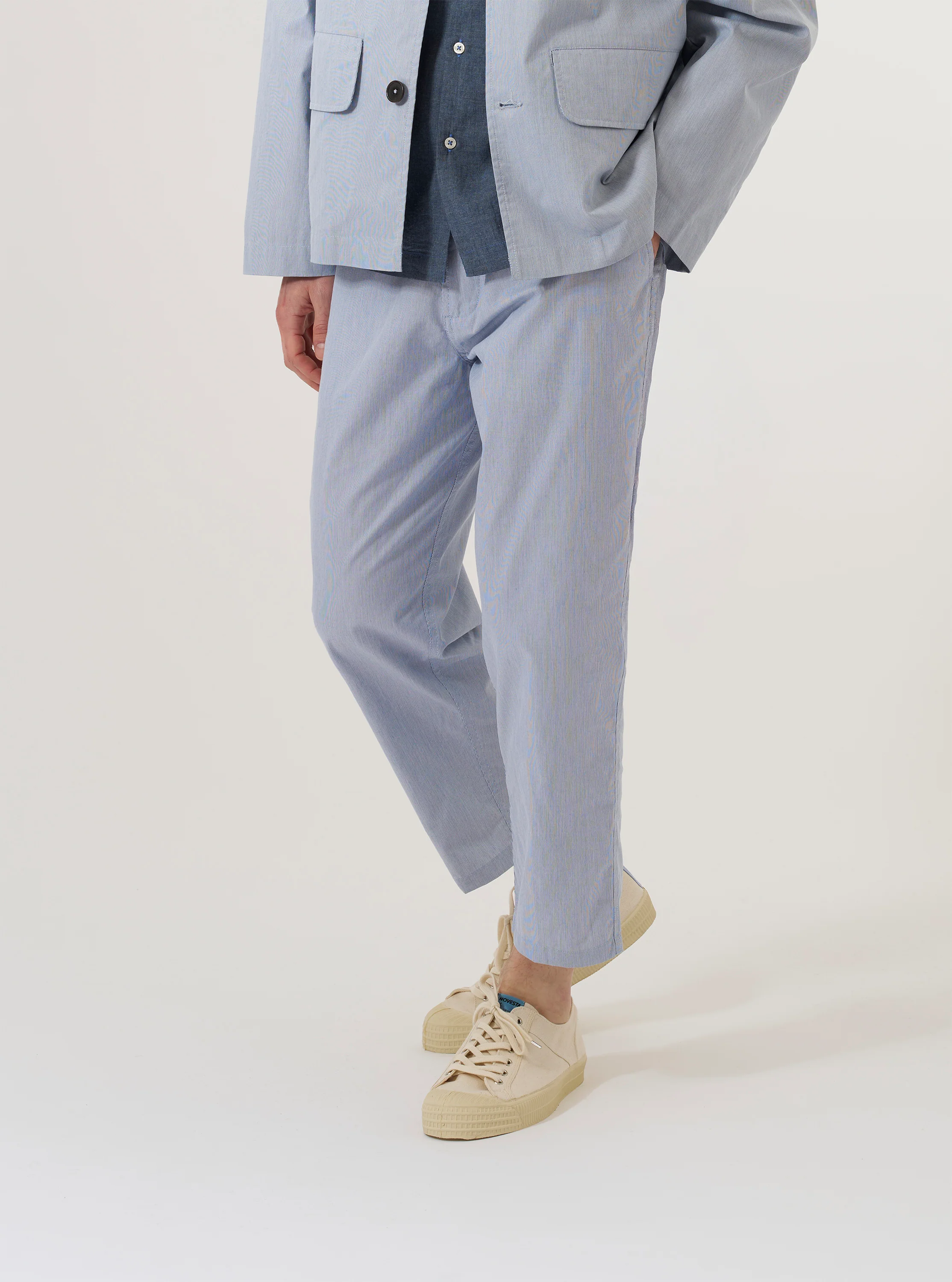 Navy Kennedy Stripe Hi Water Trouser - Image 2