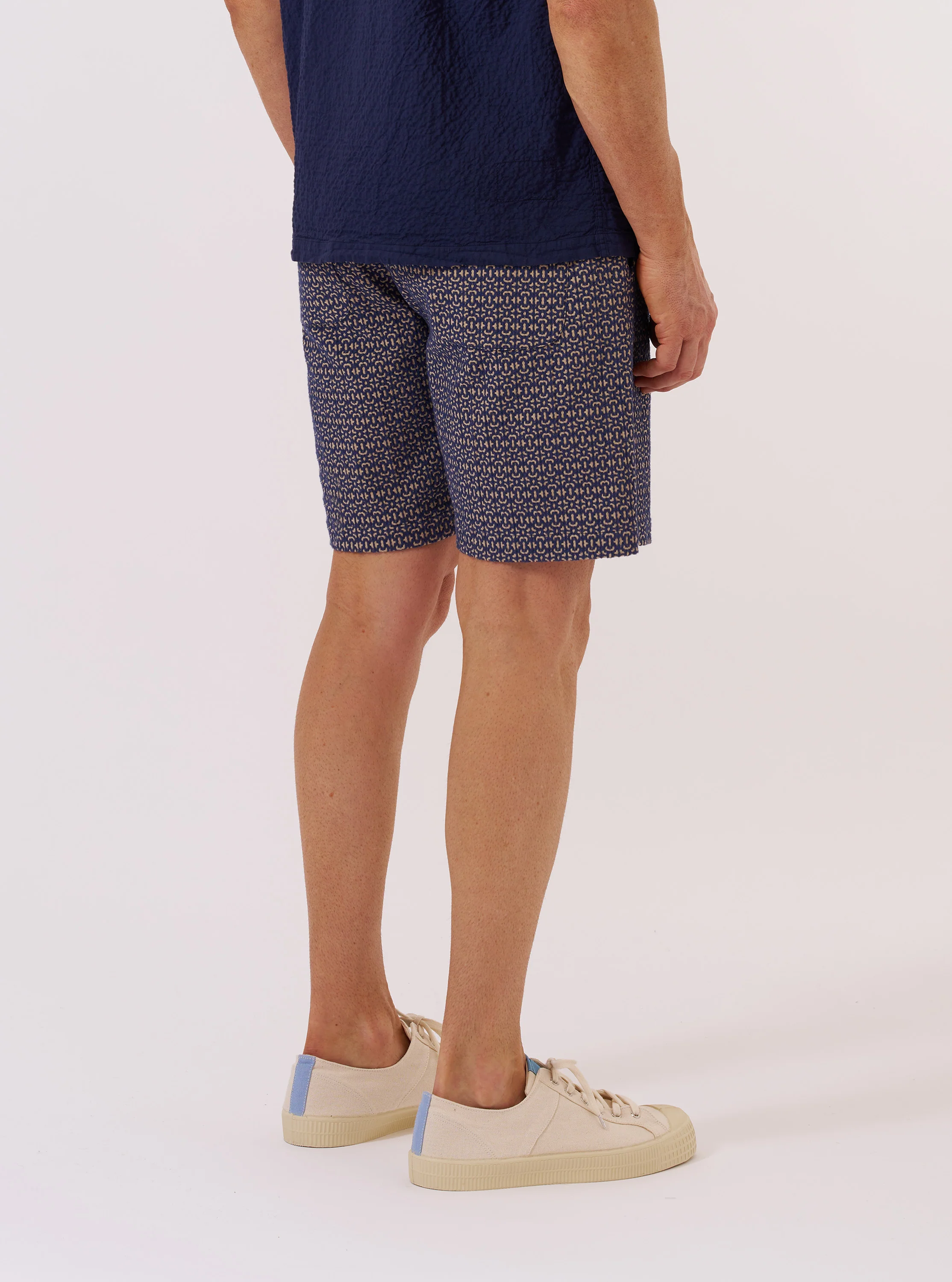 Navy Konos Cotton Simple Short - Image 3