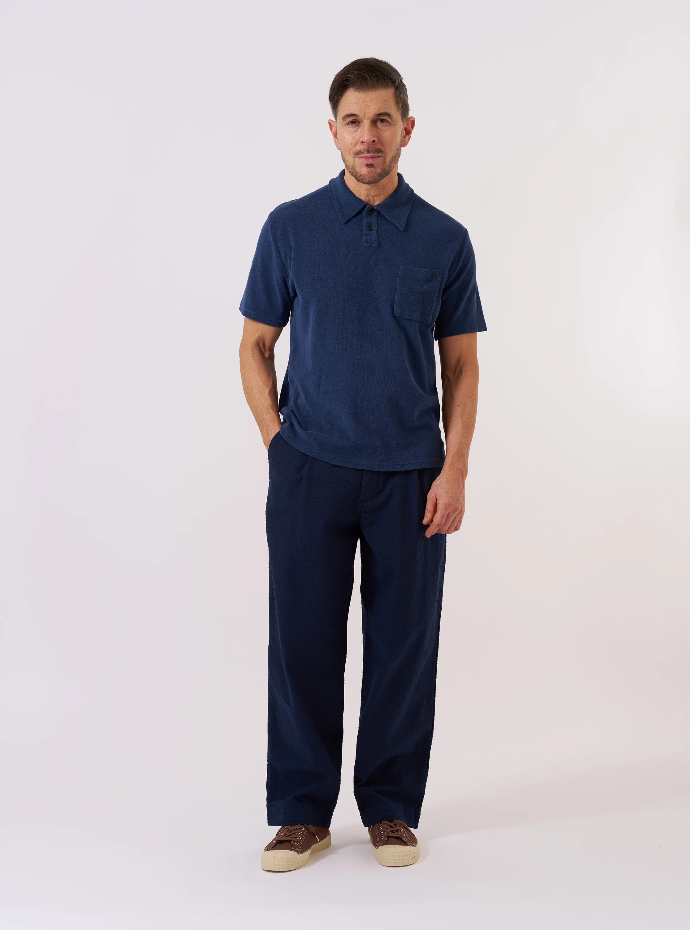 Navy Light Weight Terry Newlyn Polo - Image 8