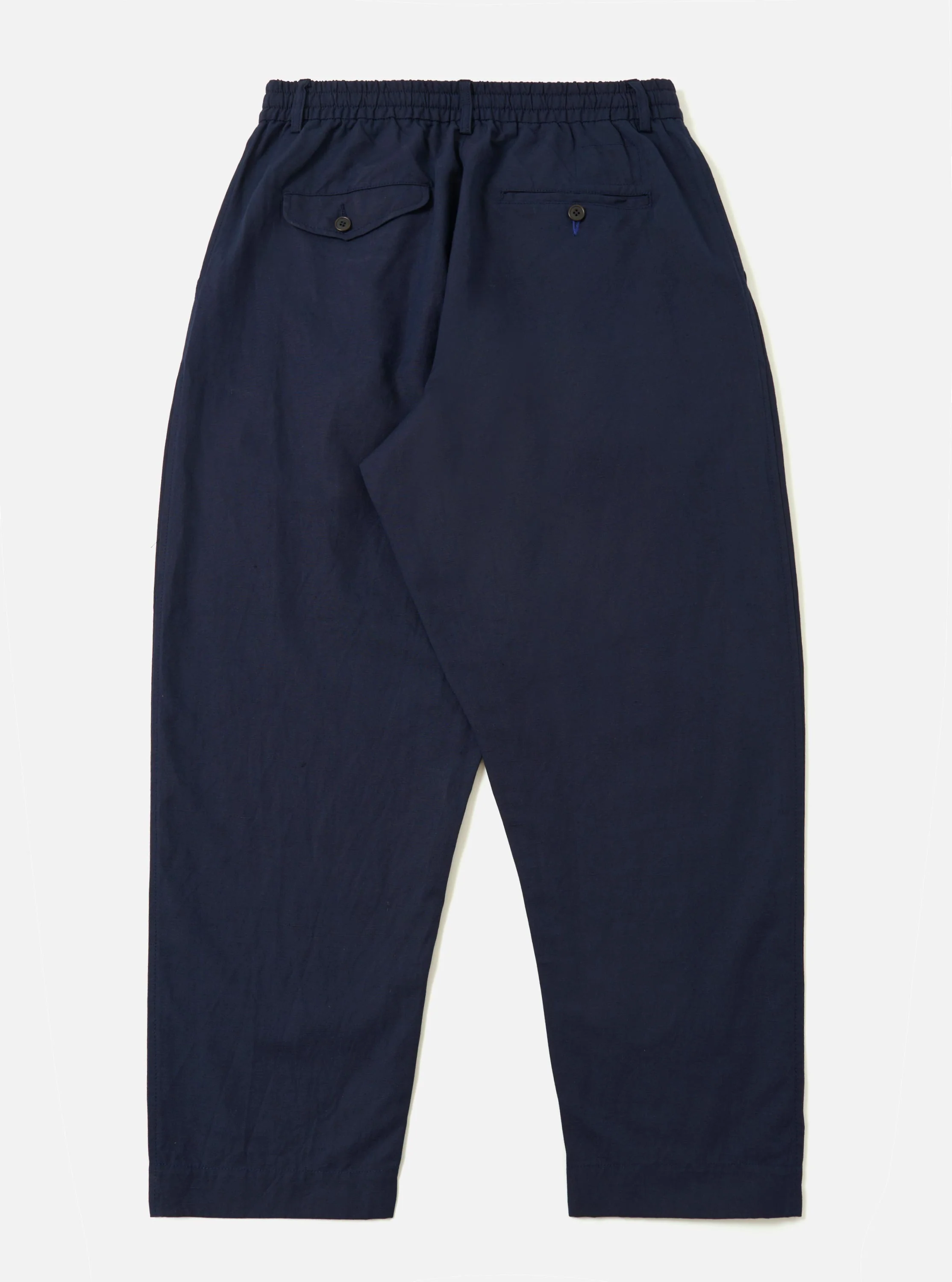Navy Linen Slub Weave Oxford Pant - Image 5
