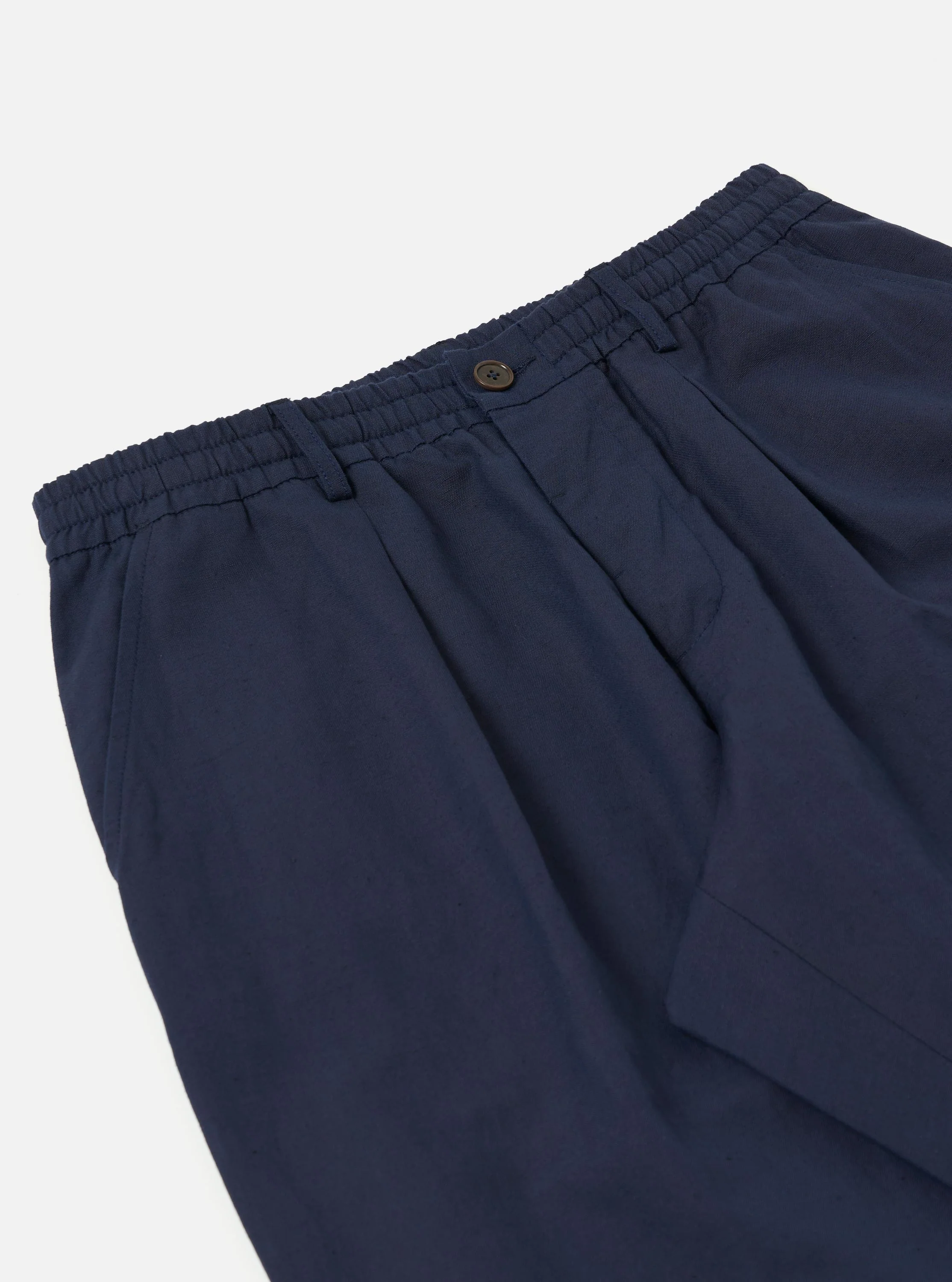Navy Linen Slub Weave Oxford Pant - Image 6