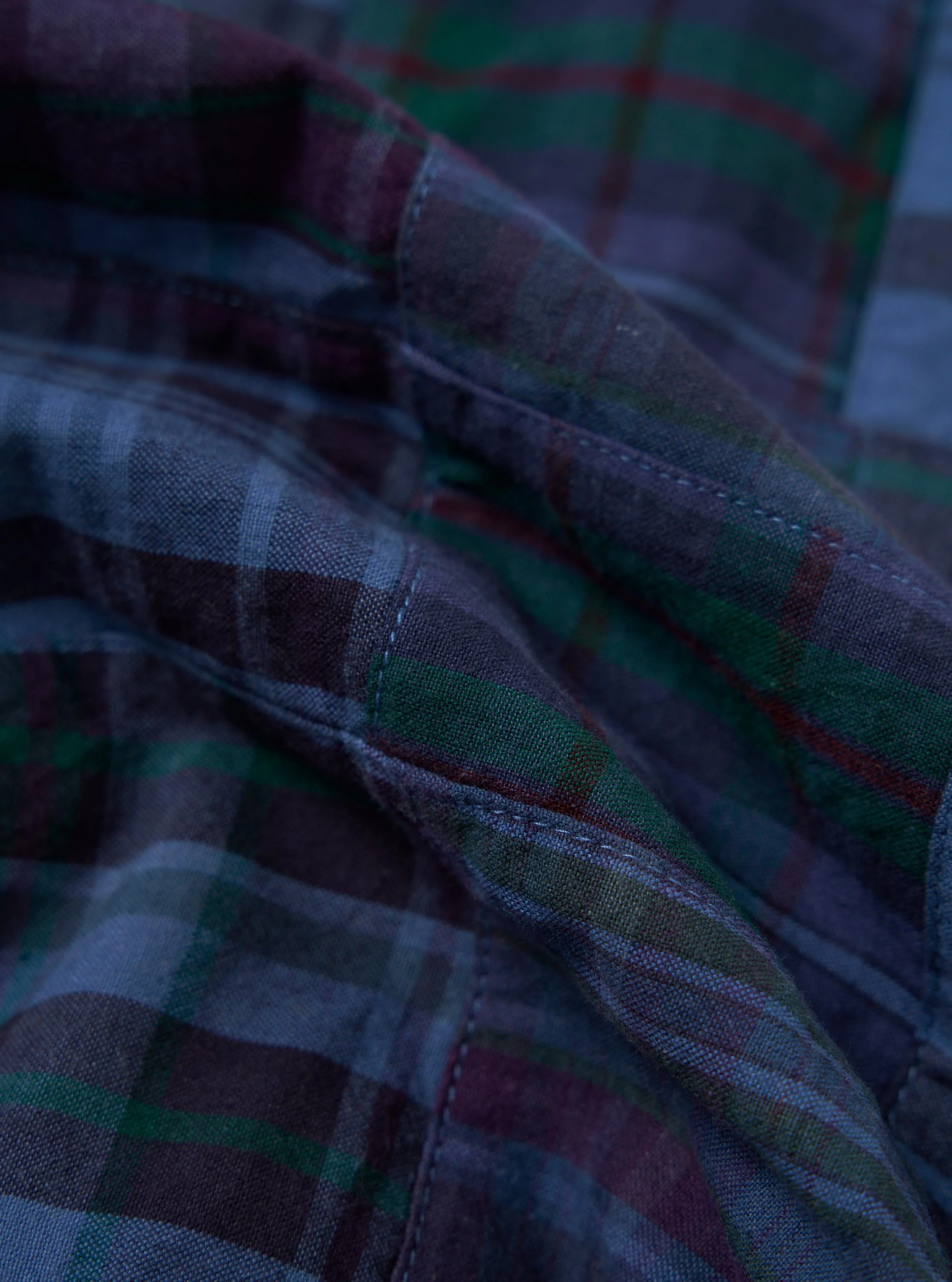 Navy Madras Patchwork Duty Jacket - Image 4