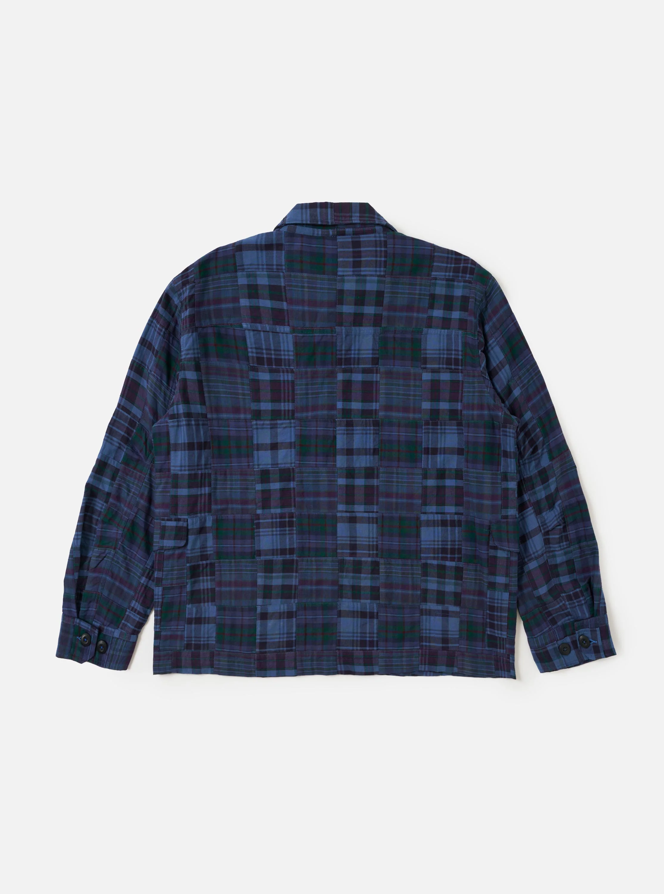 Navy Madras Patchwork Duty Jacket - Image 5