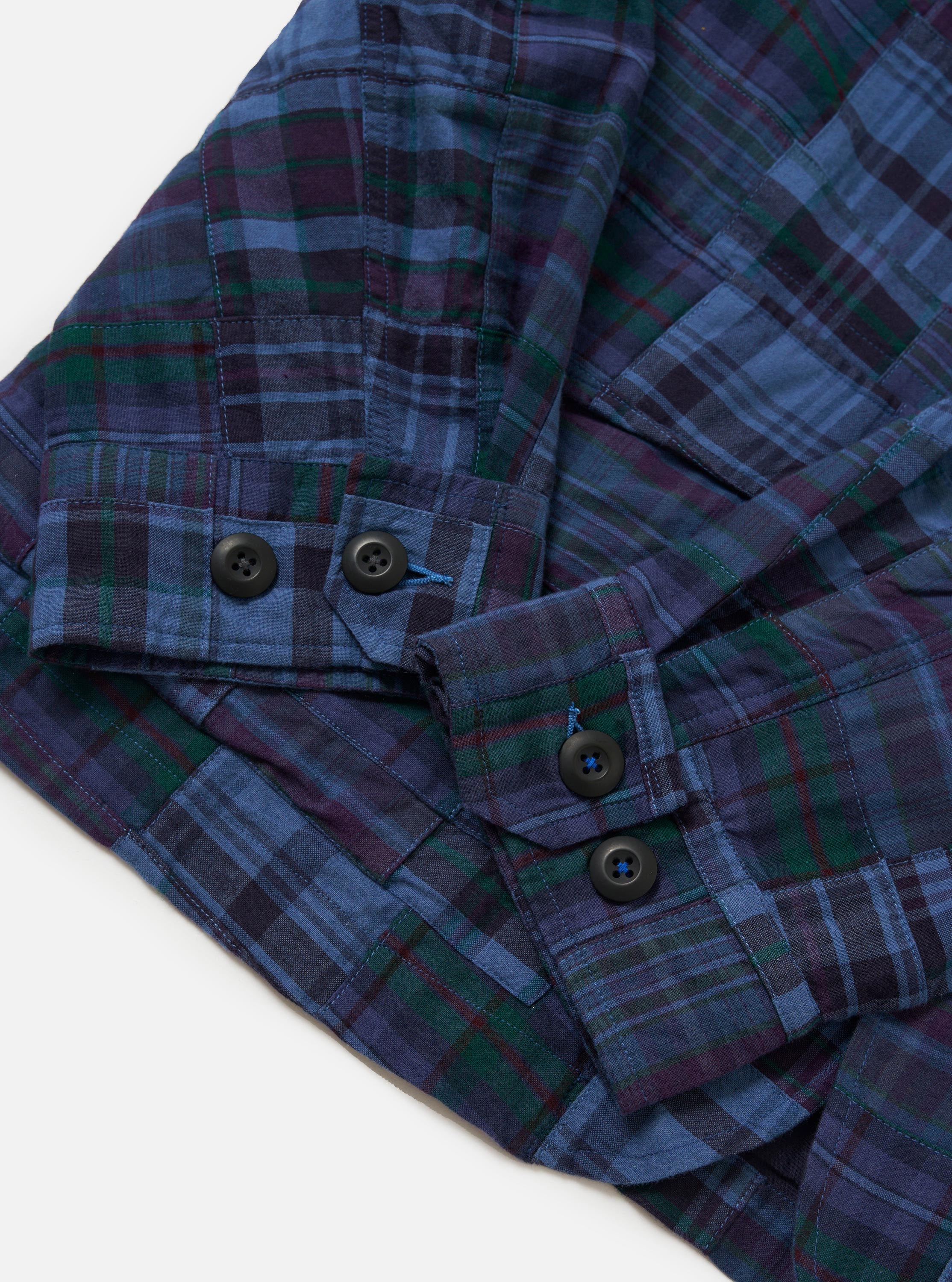 Navy Madras Patchwork Duty Jacket - Image 7
