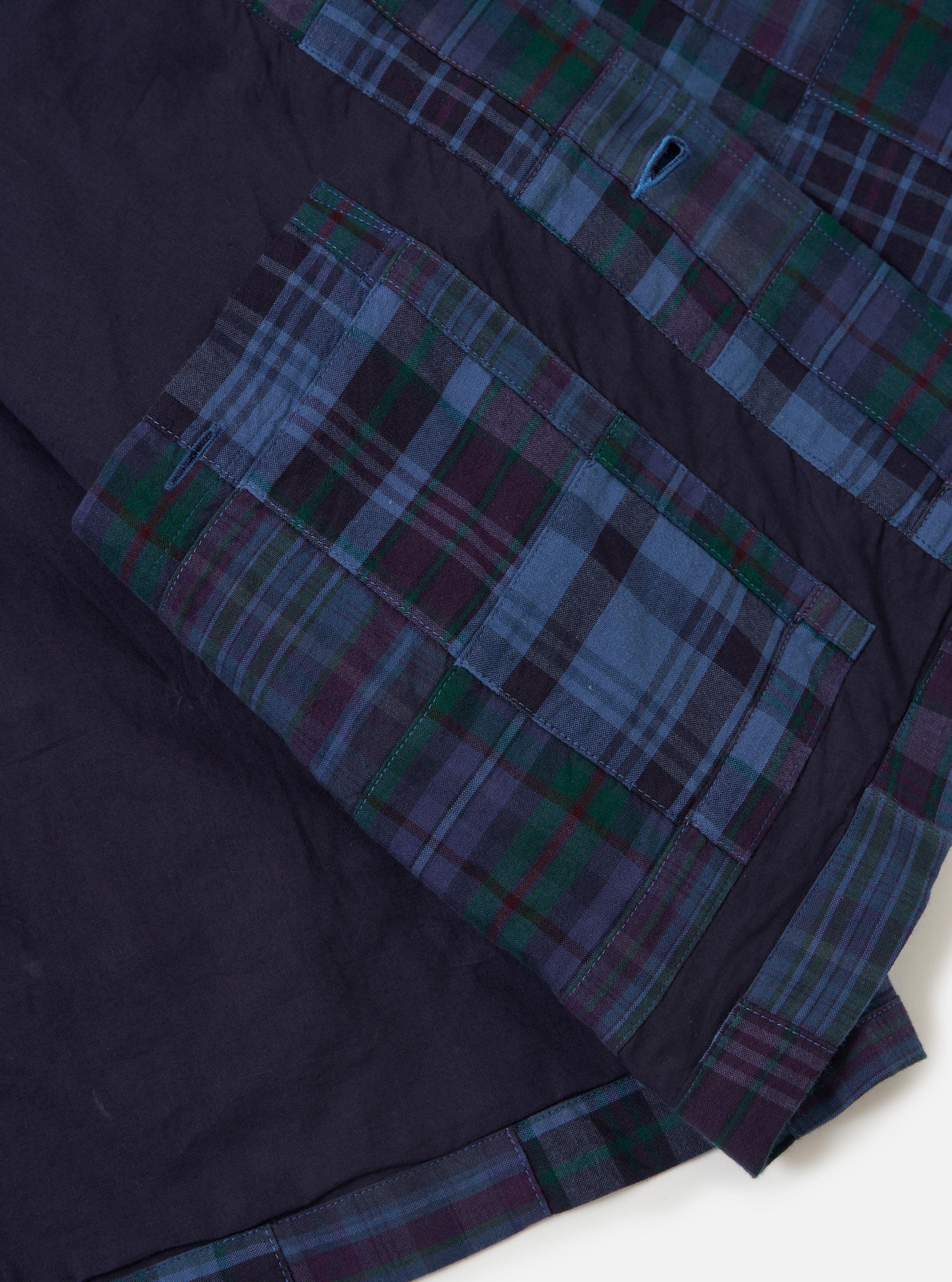 Navy Madras Patchwork Duty Jacket - Image 8