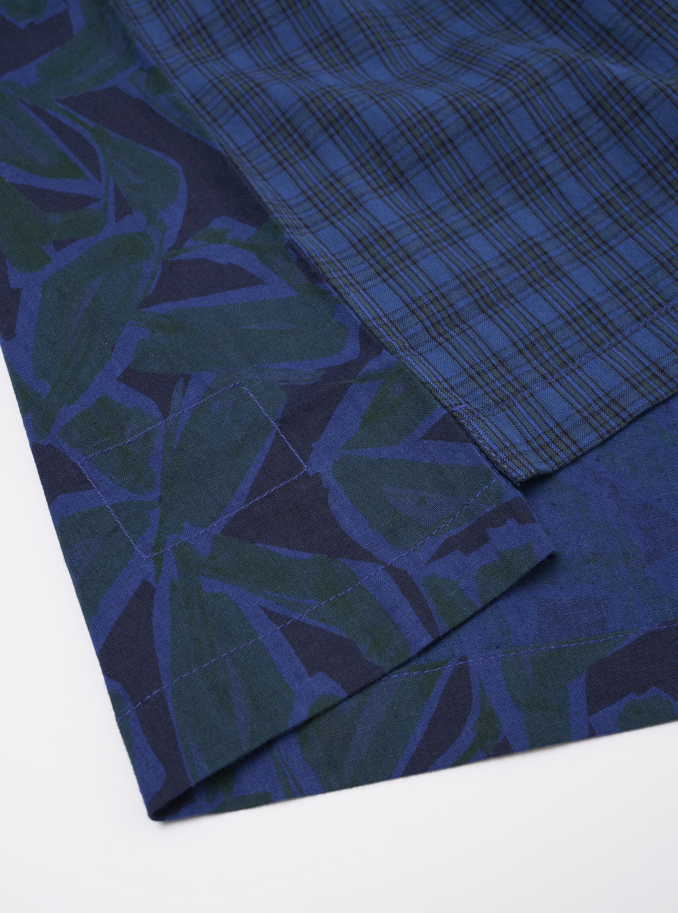 Limited Edition Navy Mixed Check Camp Shirt - Image 14