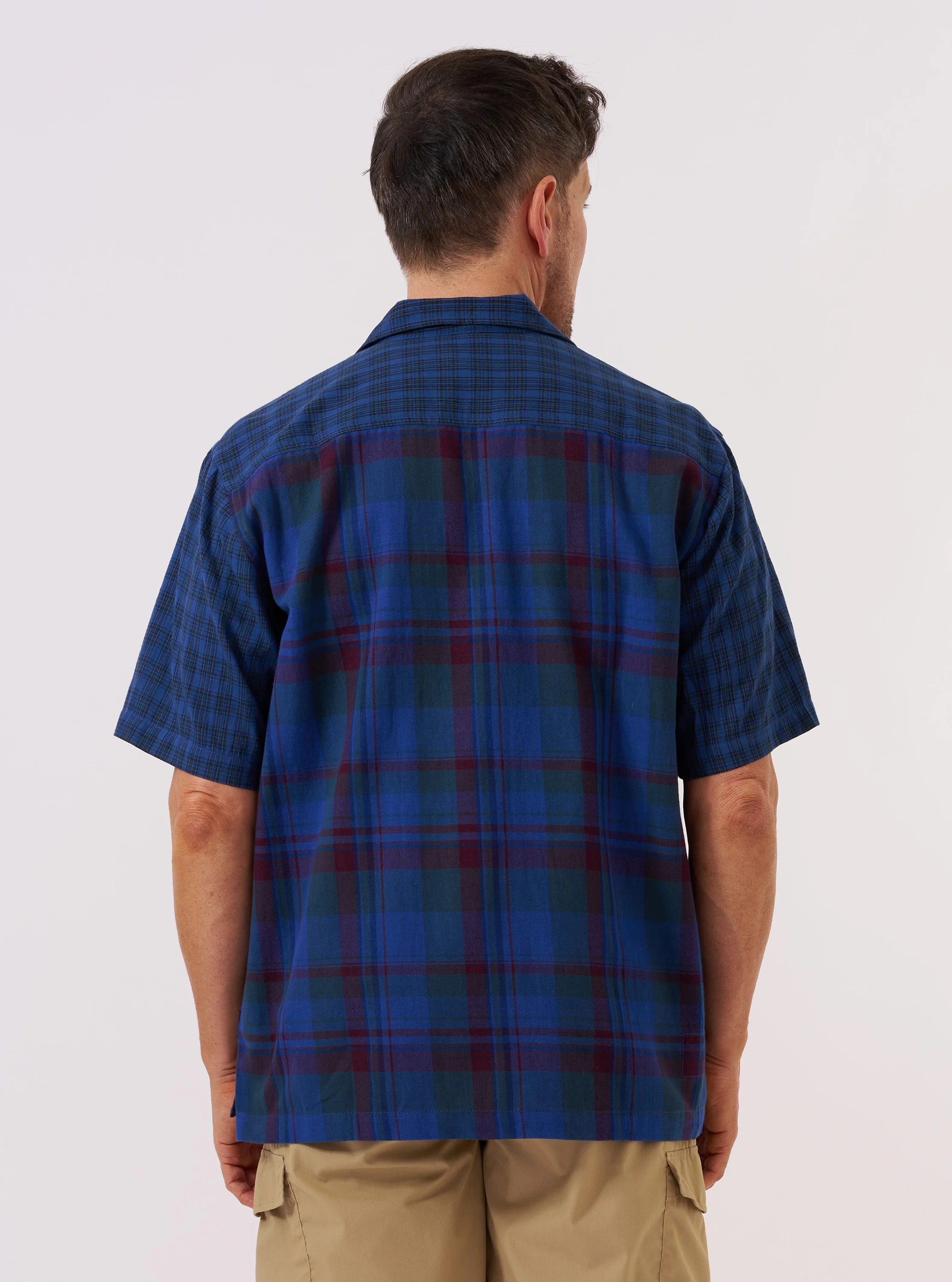 Limited Edition Navy Mixed Check Camp Shirt - Image 7