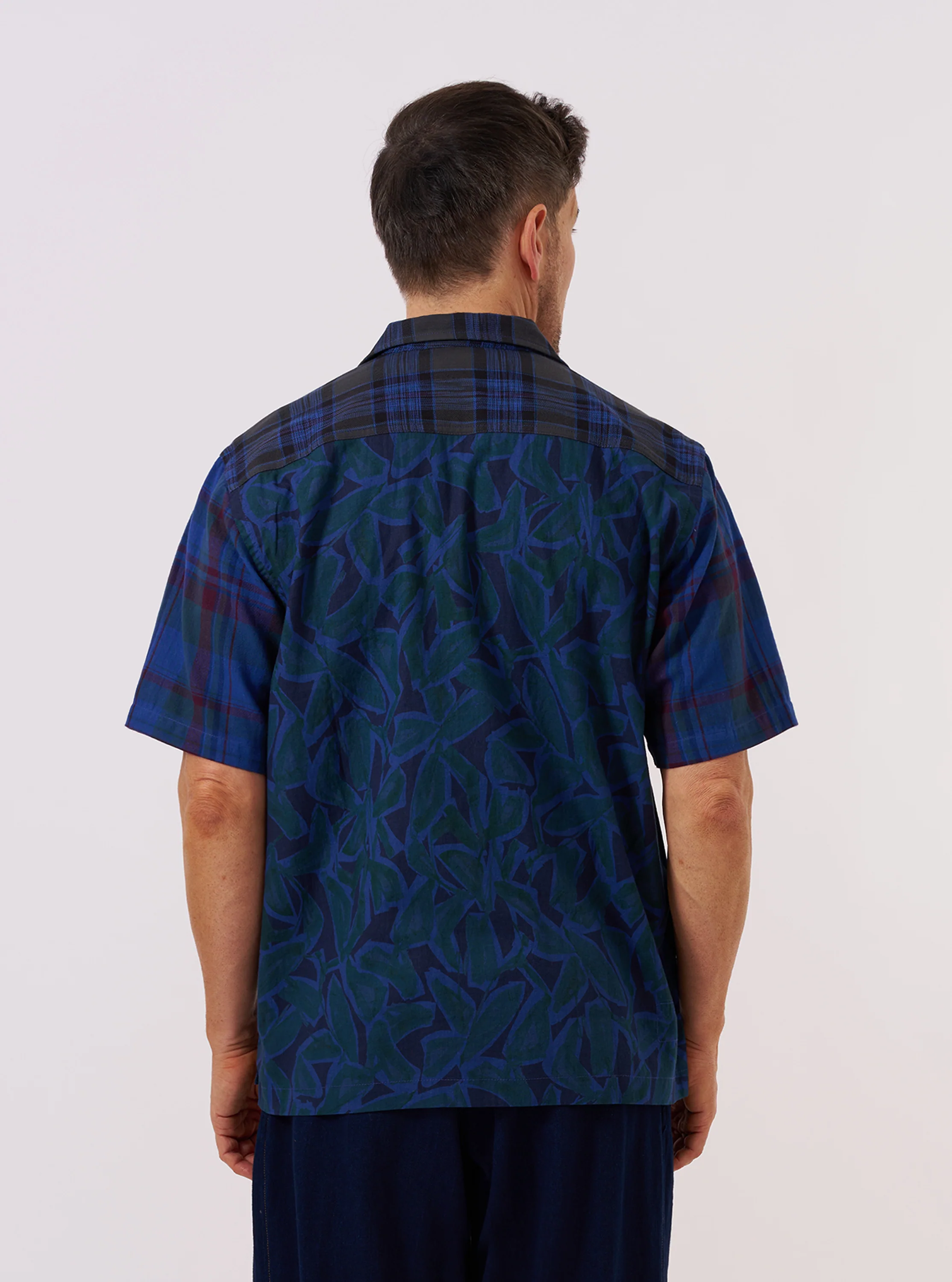 Limited Edition Navy Mixed Check Camp Shirt - Image 8
