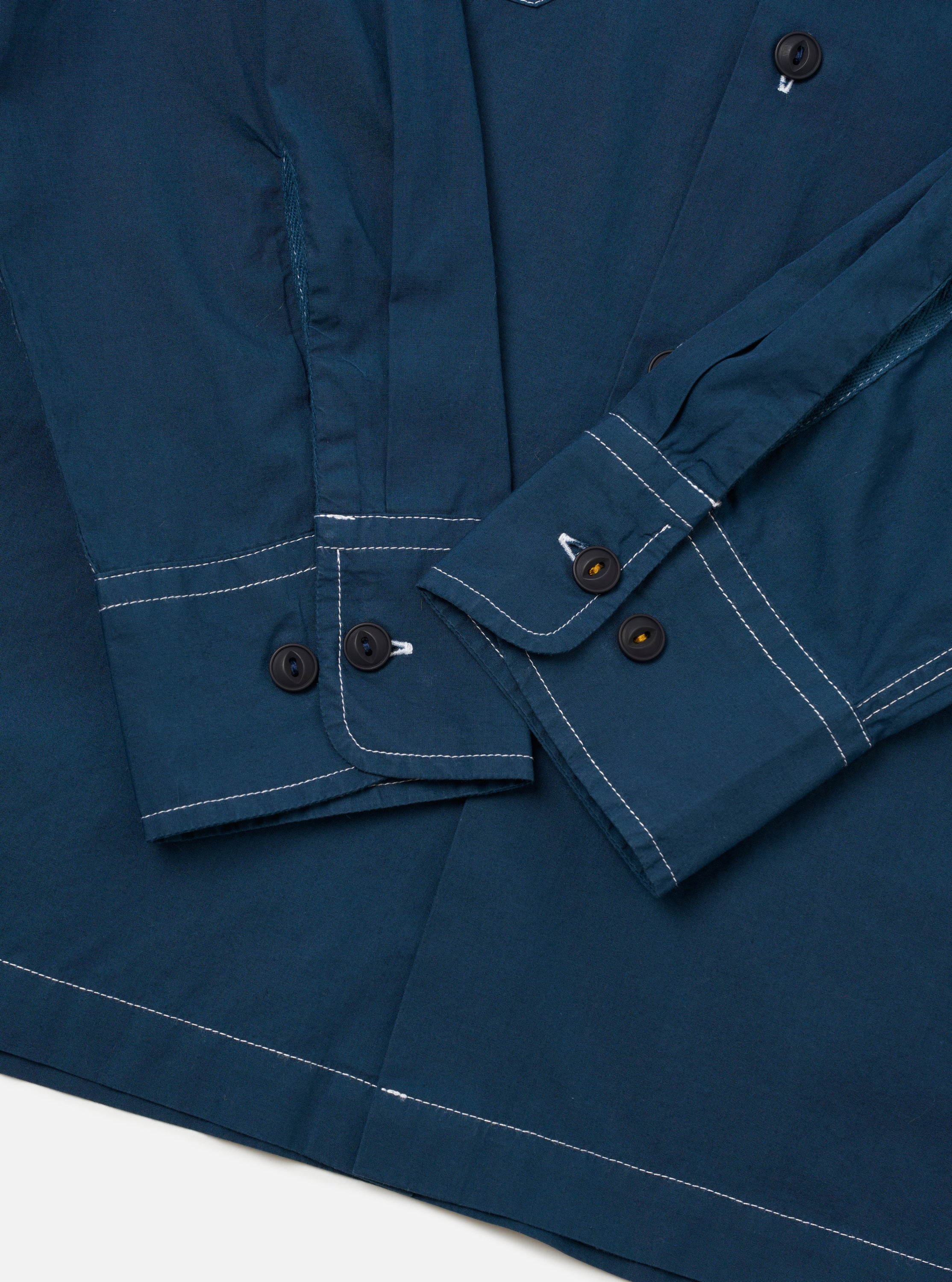 Navy Organic Fine Poplin CPO Shirt - Image 6