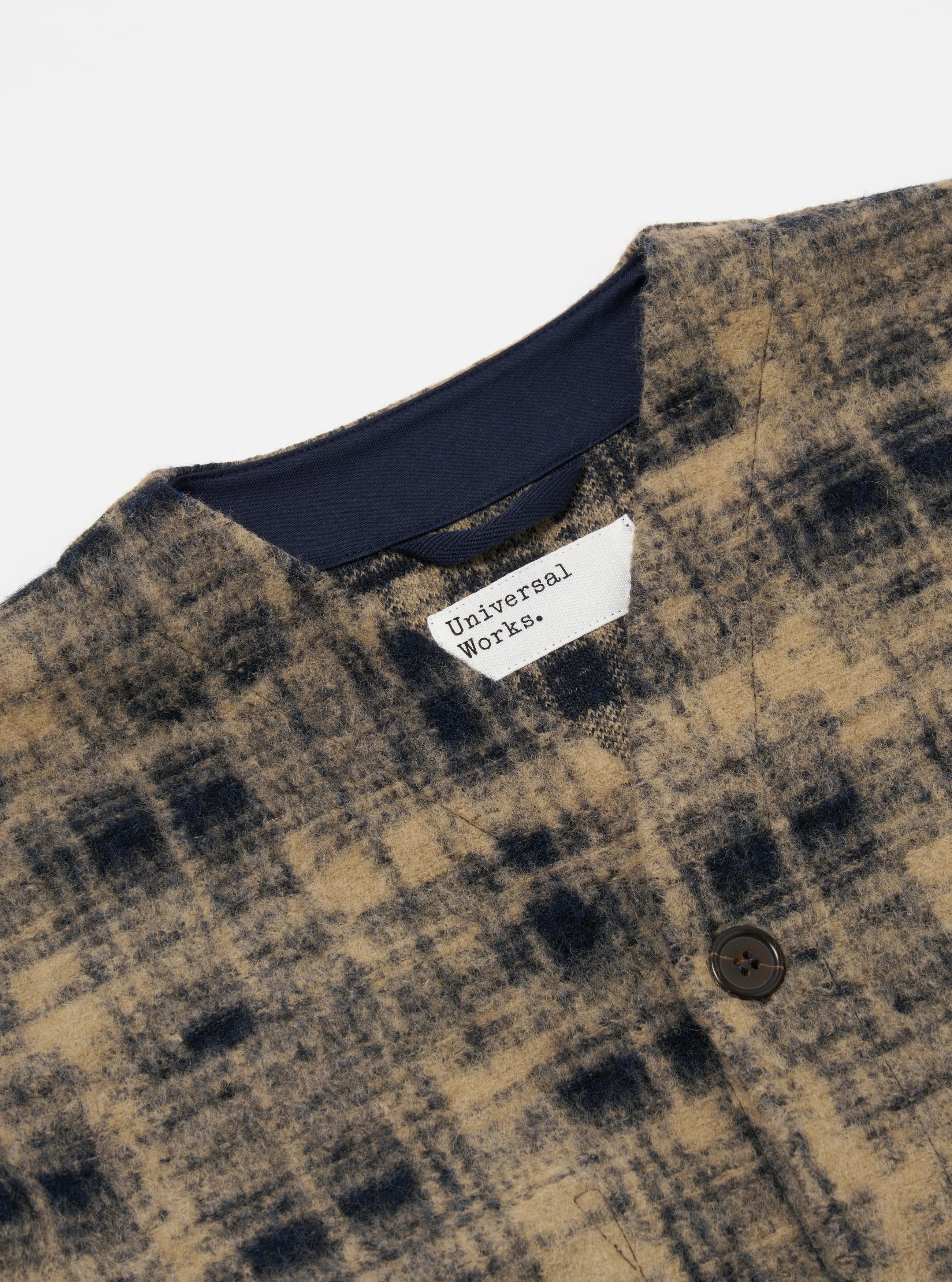 Navy Patch Check Fleece Cardigan - Image 4