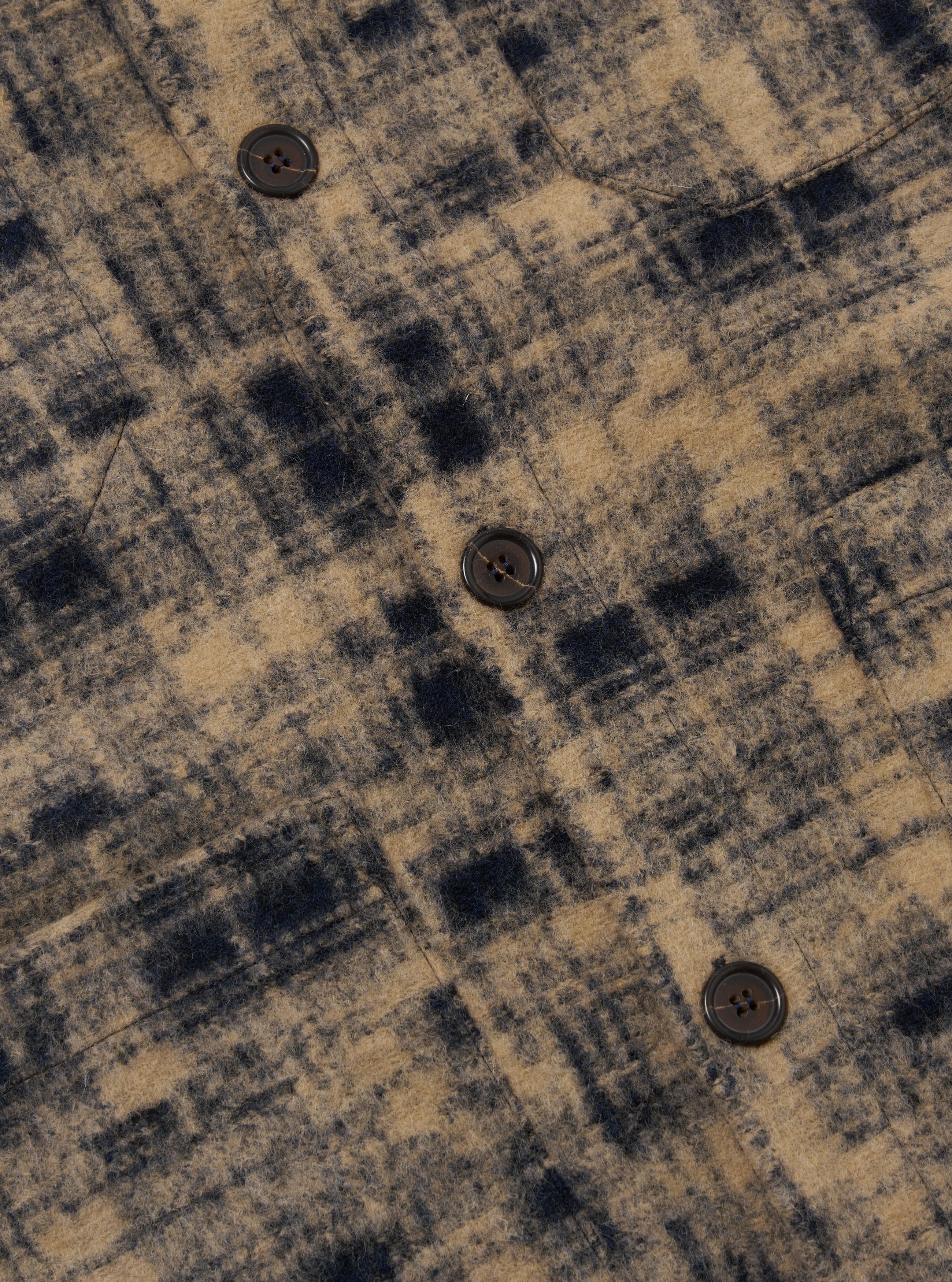 Navy Patch Check Fleece Cardigan - Image 5