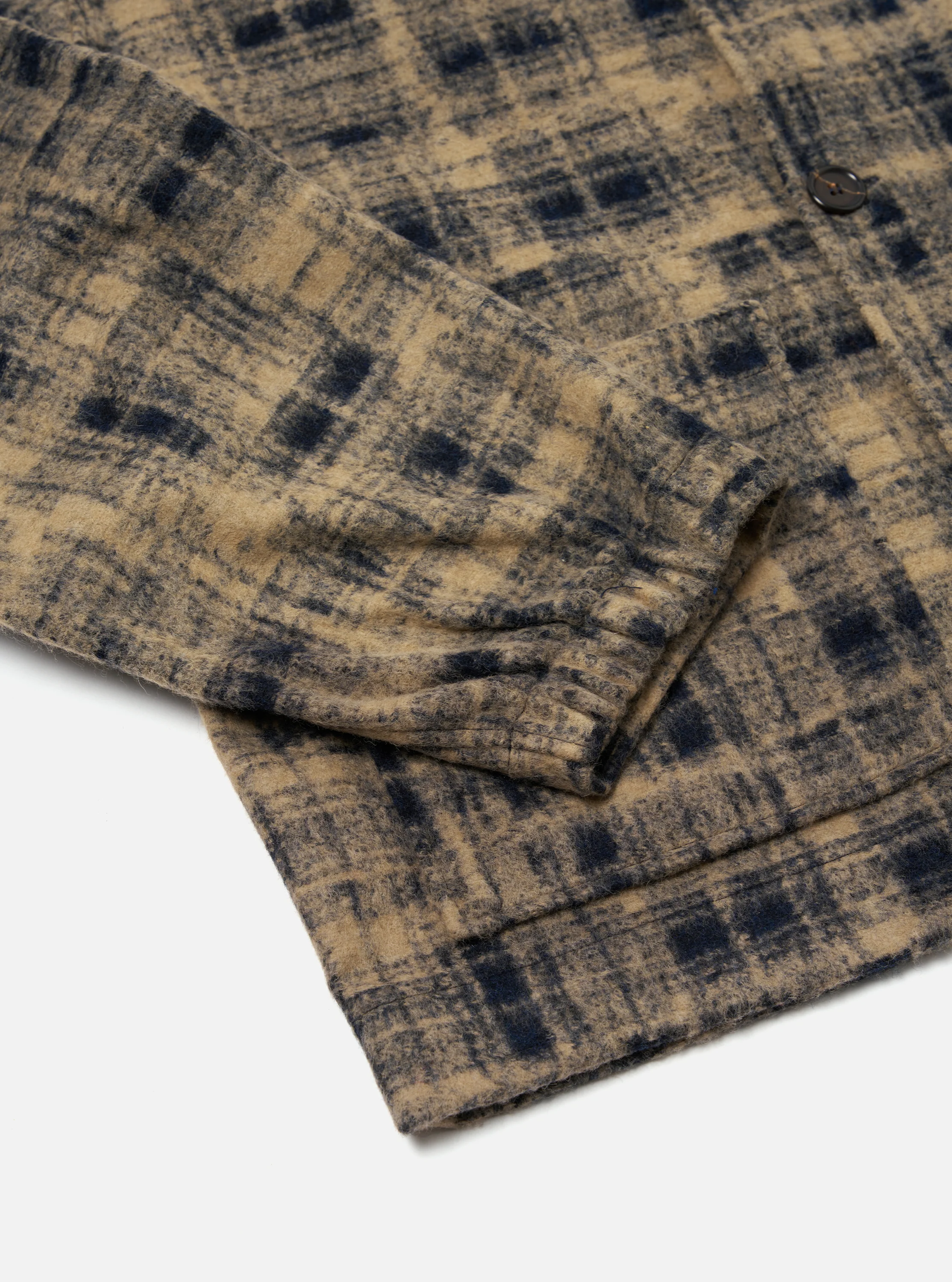Navy Patch Check Fleece Rams Jacket - Image 8