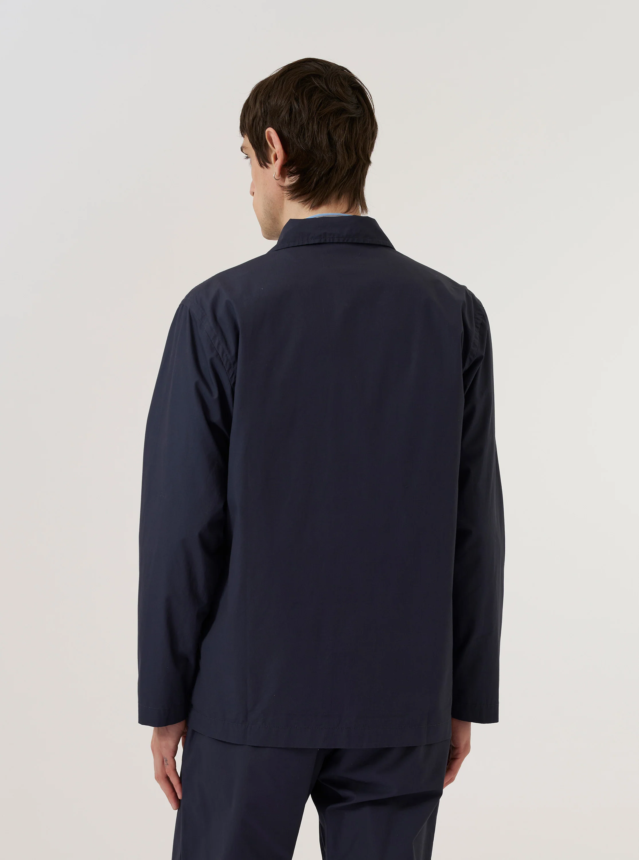 Navy Peached Poplin Bakers Overshirt - Image 3