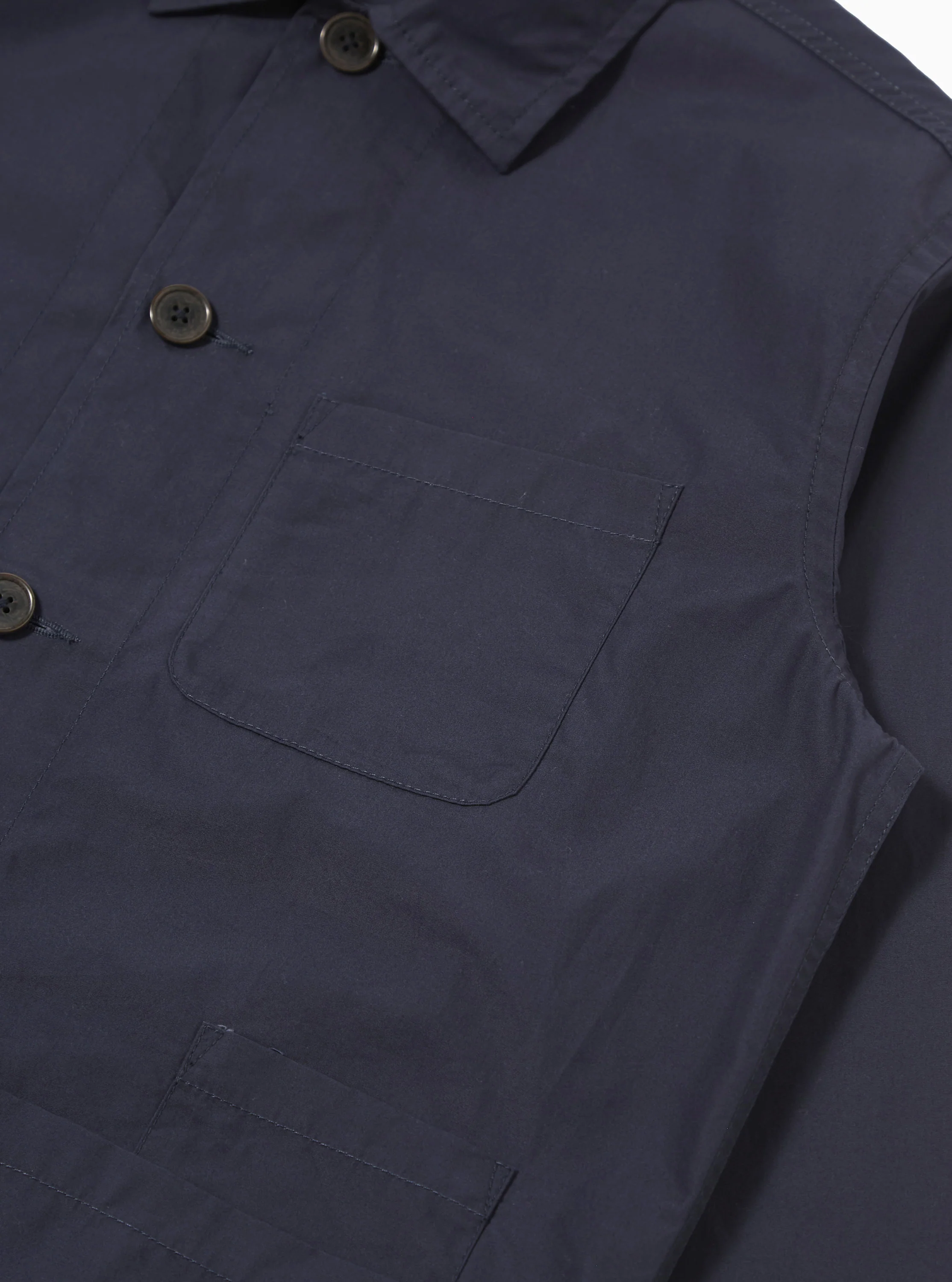 Navy Peached Poplin Bakers Overshirt - Image 6