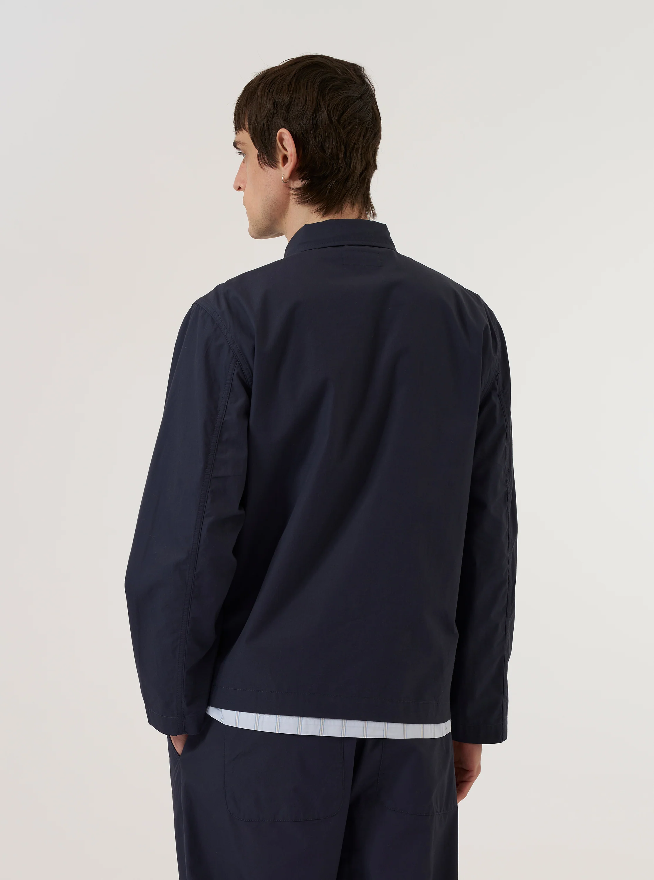 Navy Peached Poplin Franck Jacket - Image 3