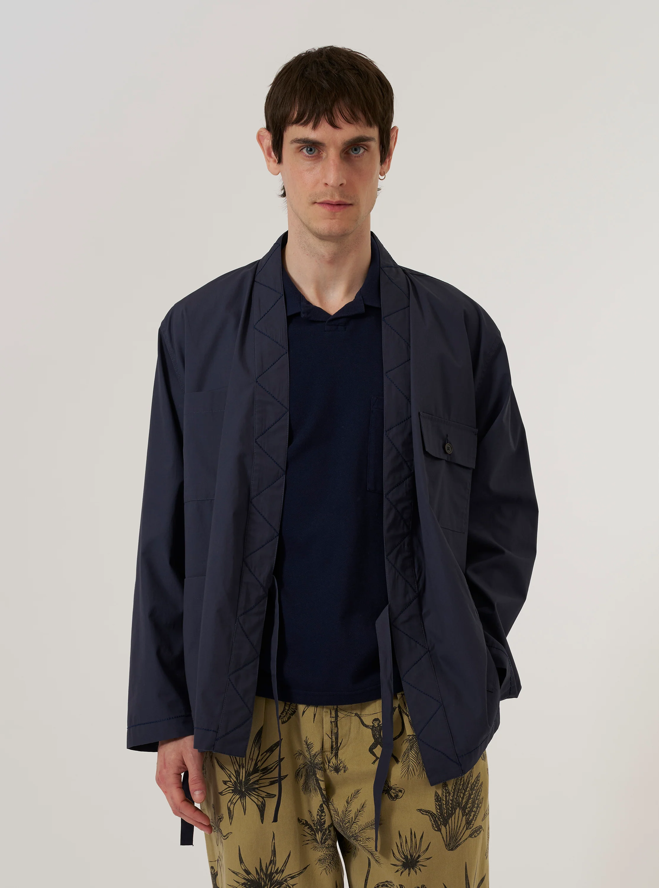 Navy Peached Poplin Osaka Work Jacket - Image 2