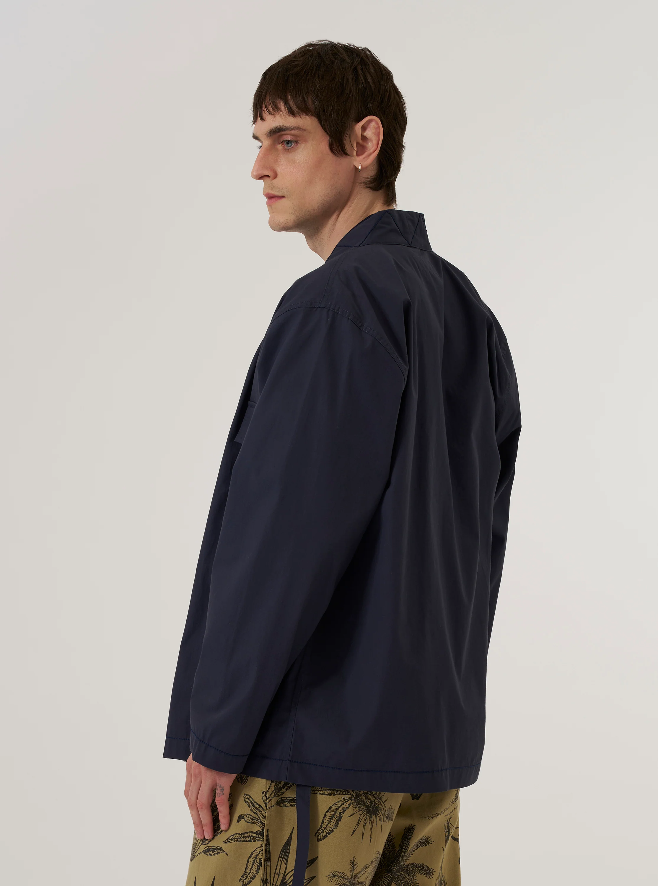 Navy Peached Poplin Osaka Work Jacket - Image 3