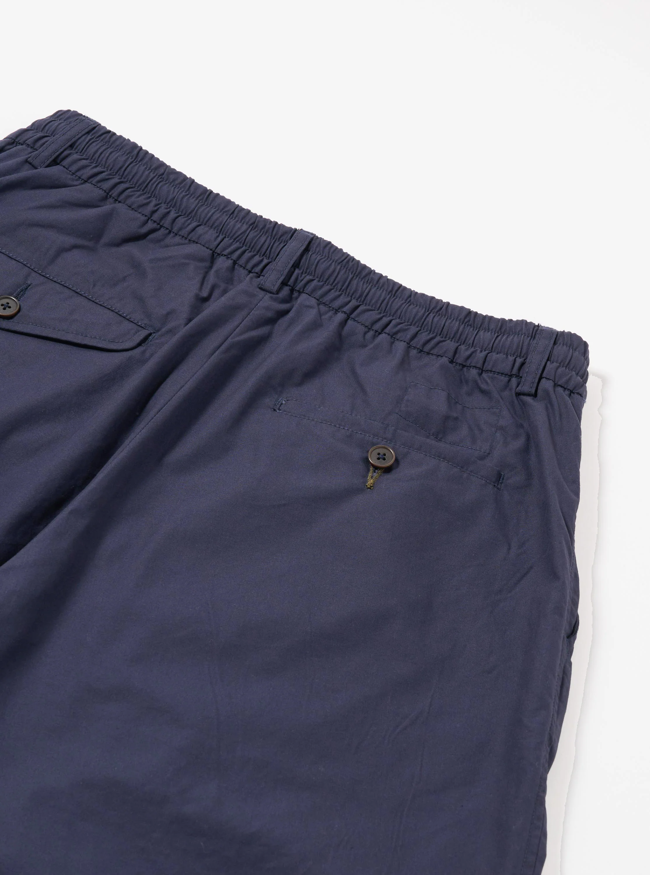 Navy Peached Poplin Pleated Track Short - Image 4