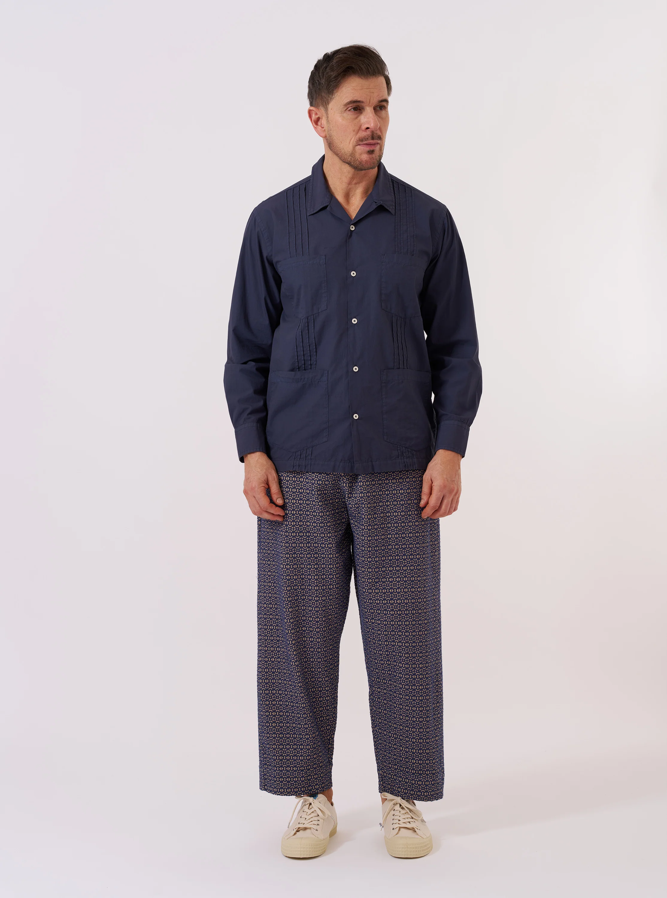 Navy Poplin Dwight Overshirt - Image 8