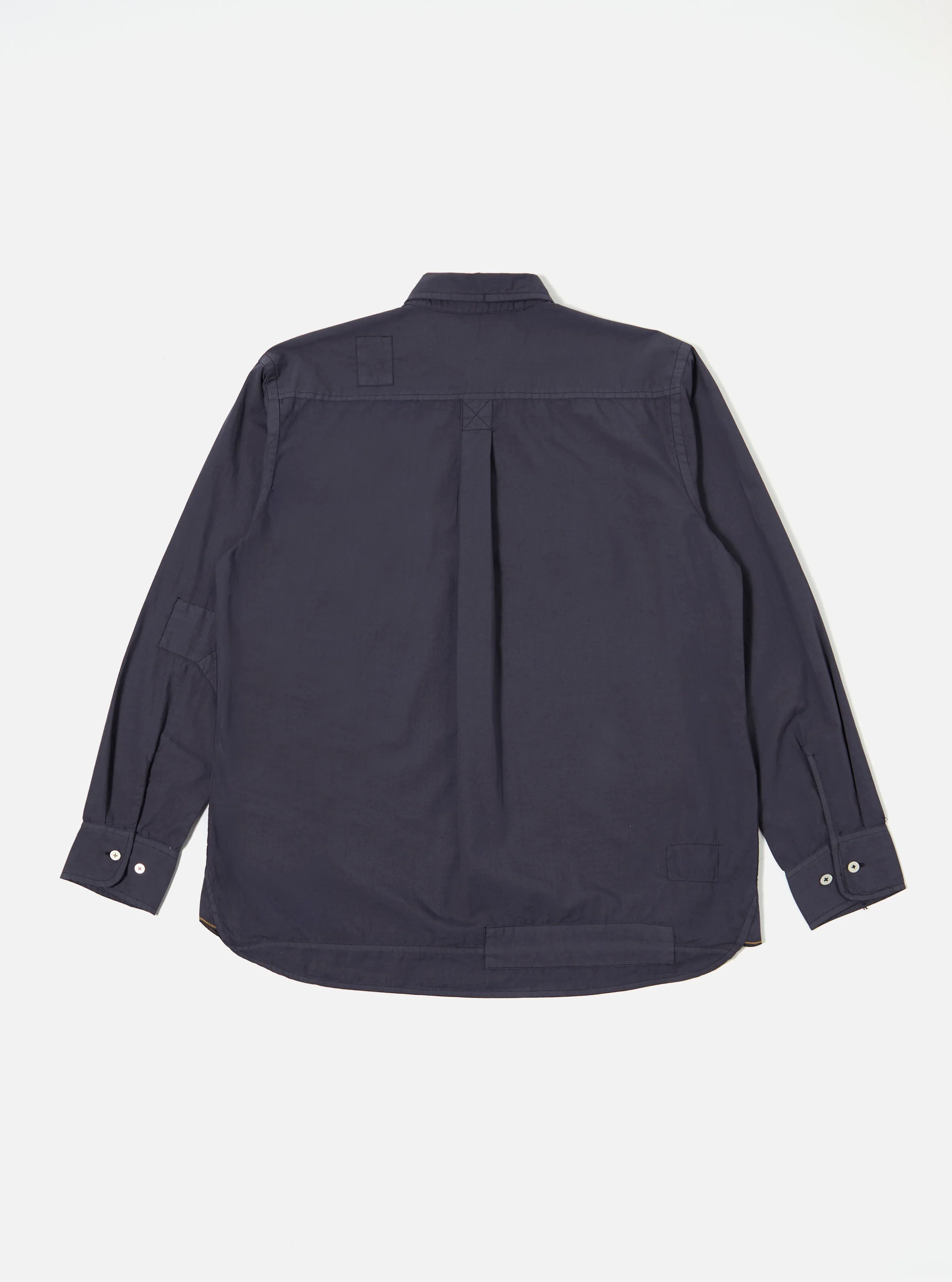Navy Poplin Patched Lazy Day Shirt - Image 5