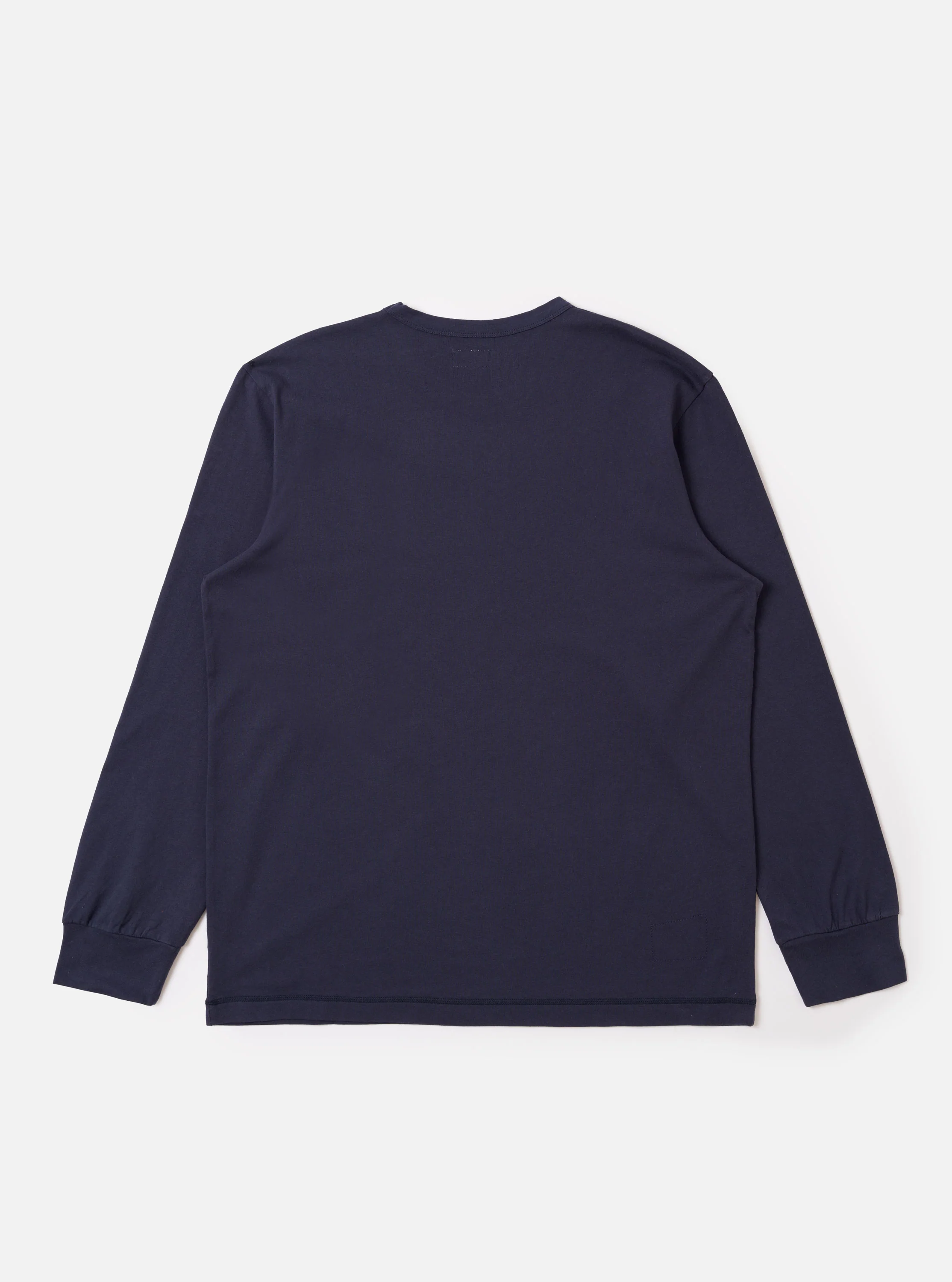 Navy Recycled/Bio Jersey Henry L/S Tee - Image 5