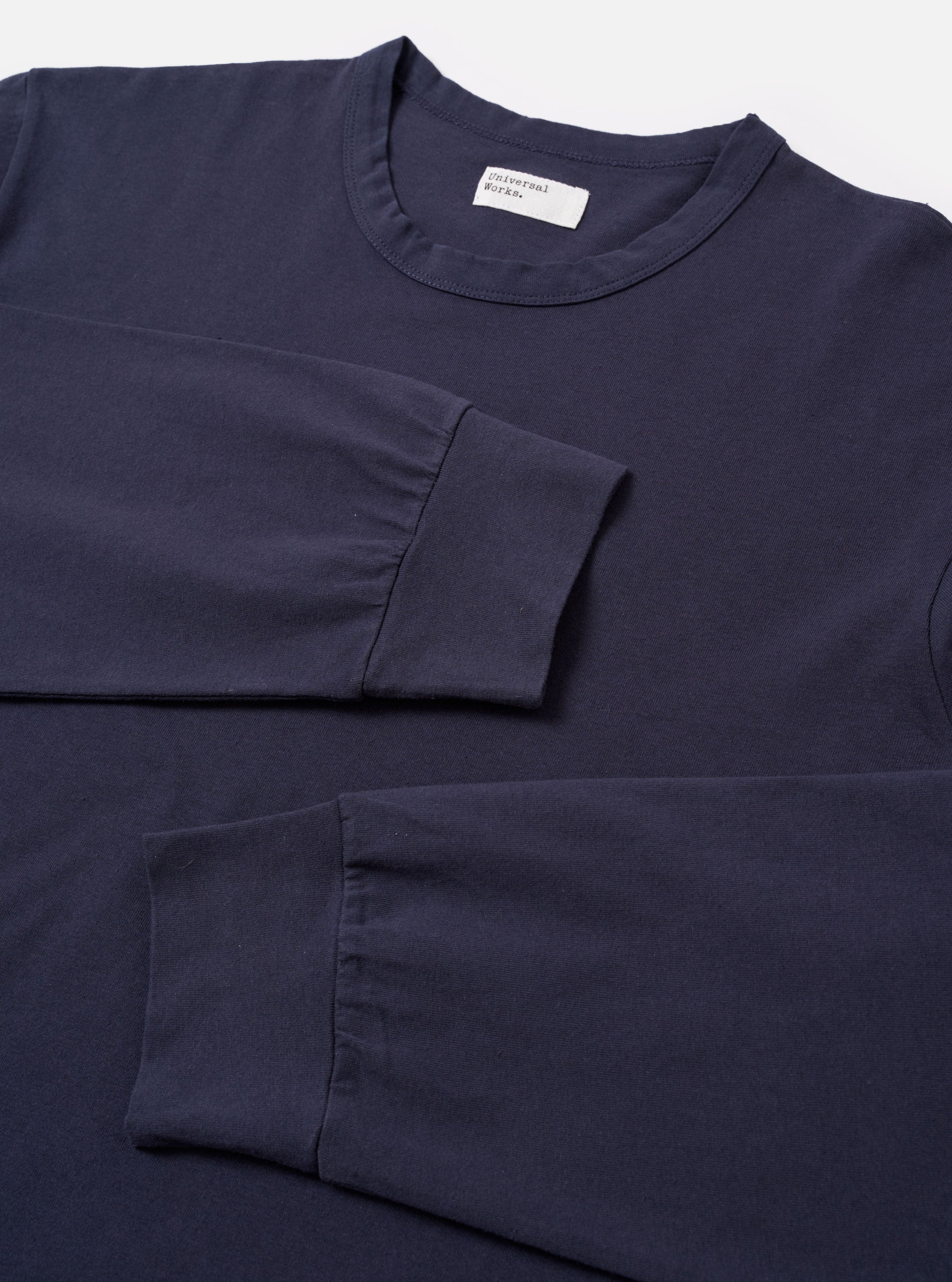 Navy Recycled/Bio Jersey Henry L/S Tee - Image 6