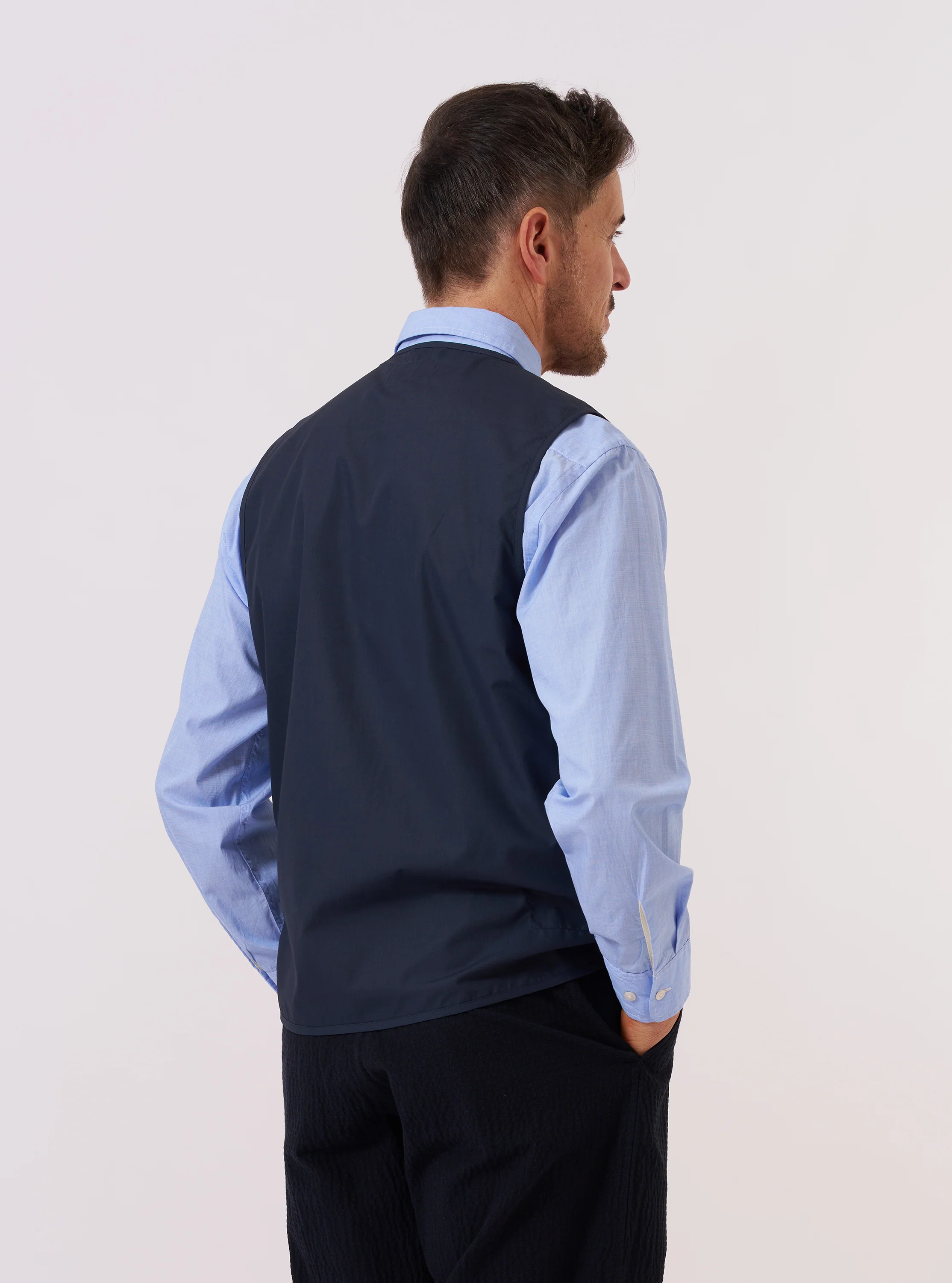 Navy Recycled Polytech City Waistcoat - Image 3