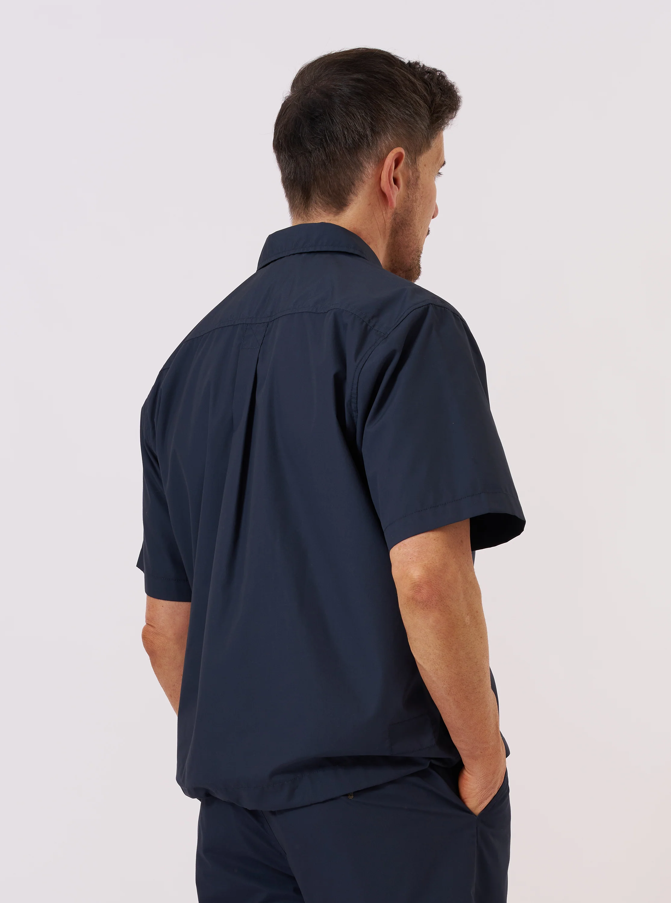 Navy Recycled Polytech Z Tech Overshirt - Image 3