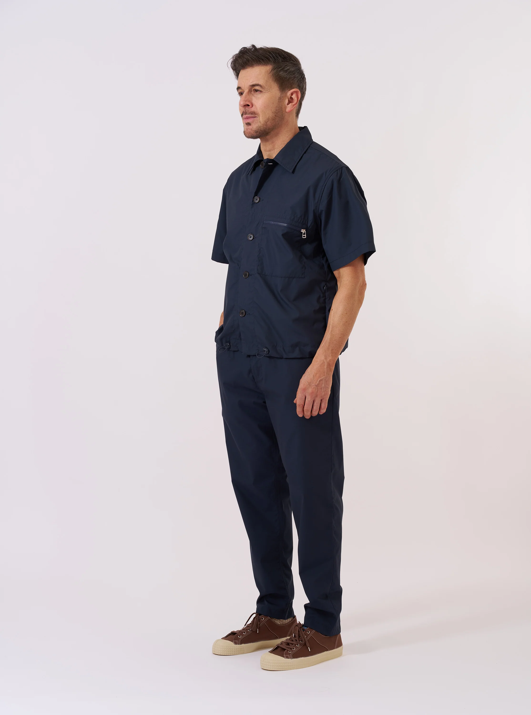 Navy Recycled Polytech Z Tech Overshirt - Image 9