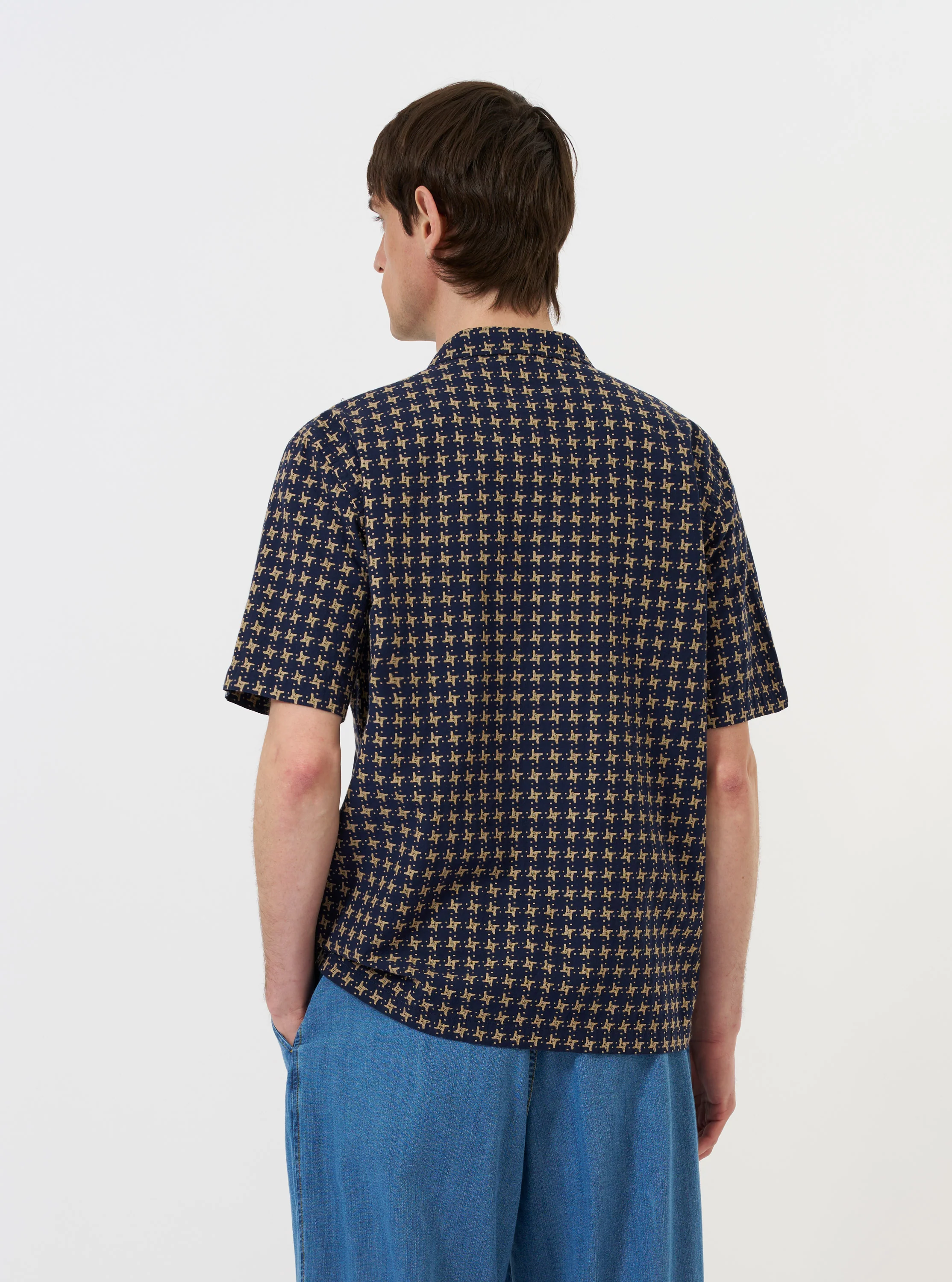 Navy/Sand Rhodes 8 Cotton Road Shirt - Image 3