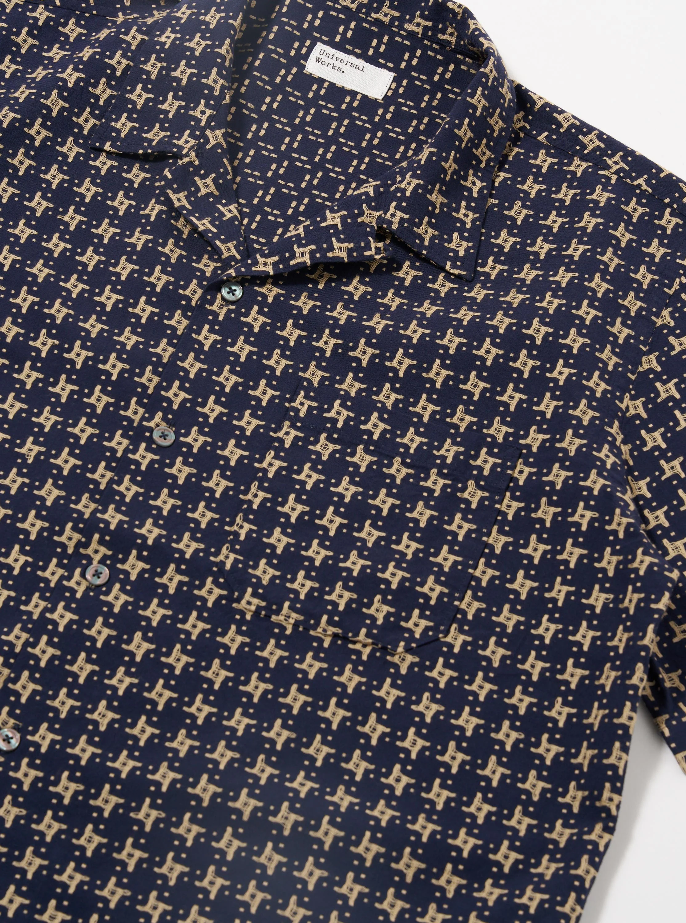 Navy/Sand Rhodes 8 Cotton Road Shirt - Image 6