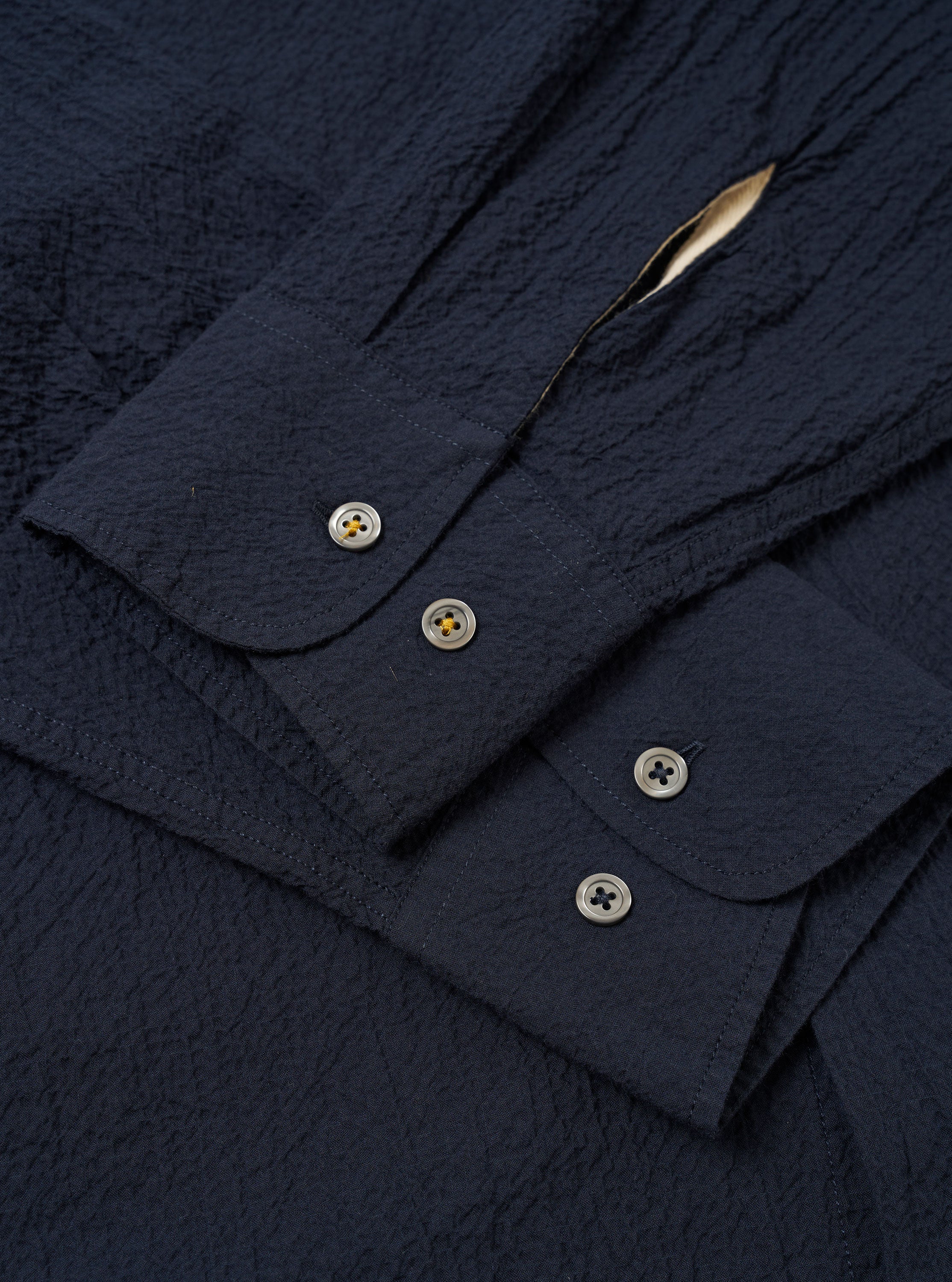Navy Seersucker Shirting Lucky Shirt - Image 6