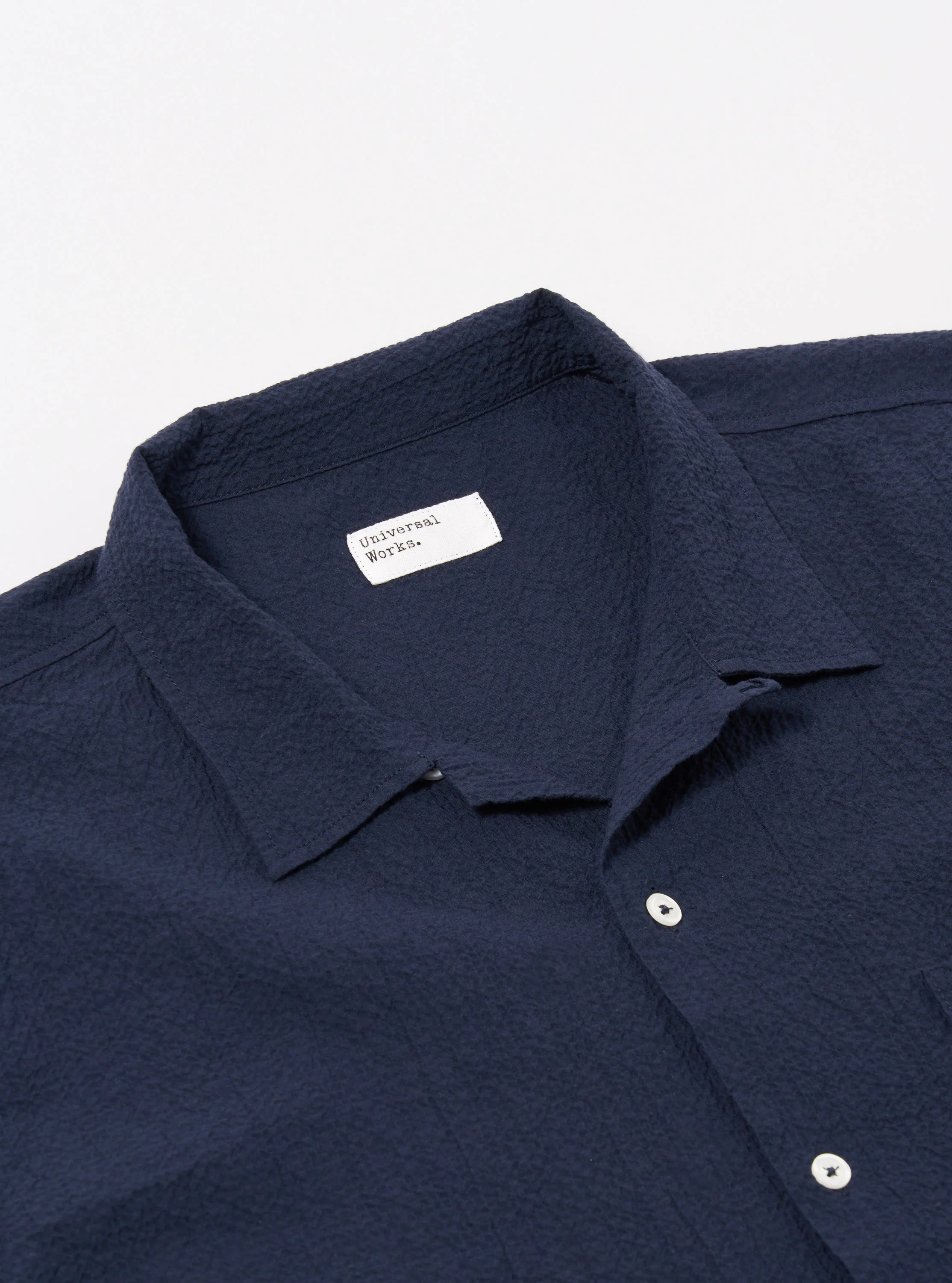 Navy Seersucker Shirting Road Shirt - Image 6