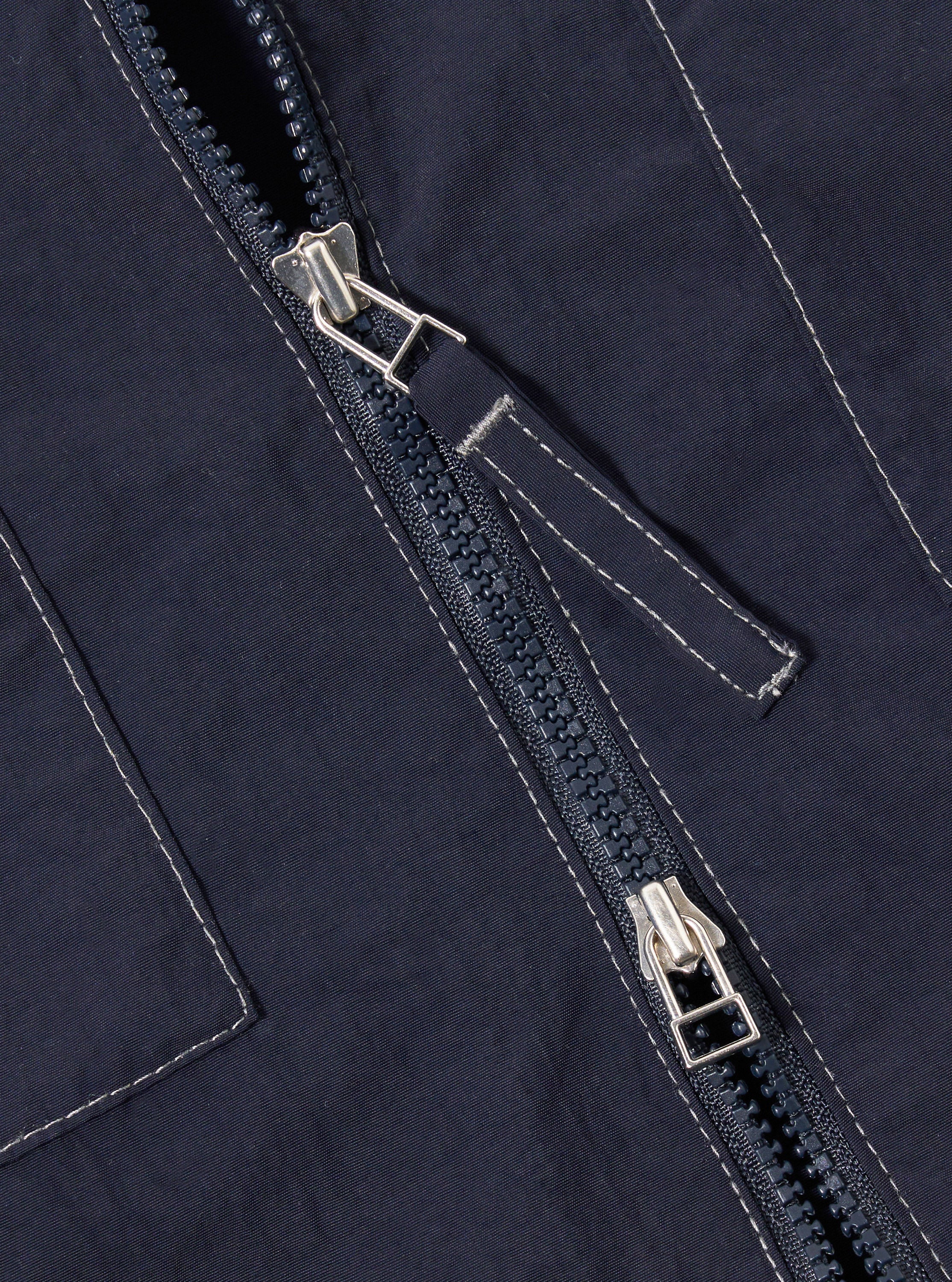 Navy Seo Recycled Nylon Zip Too Shirt - Image 6