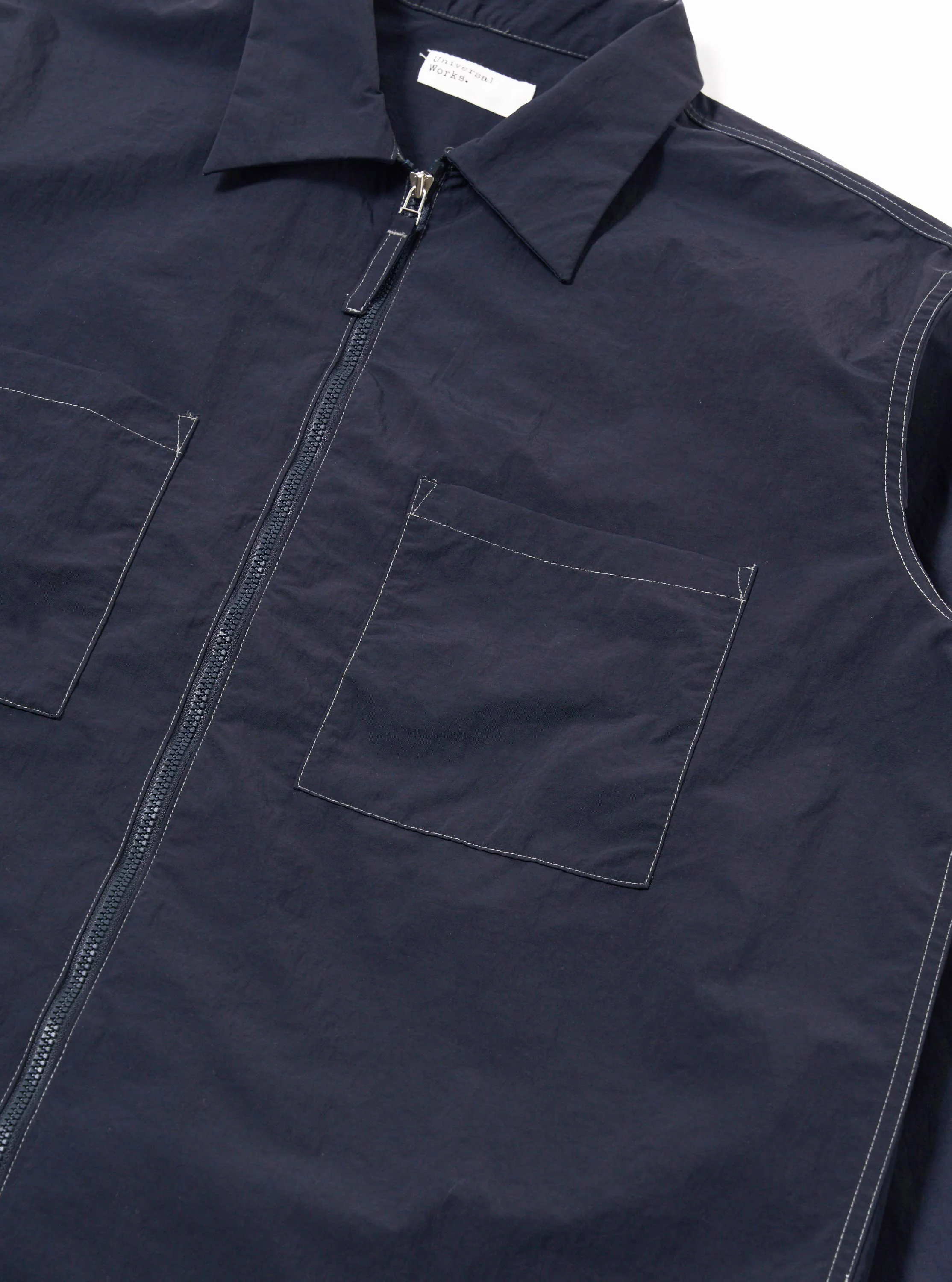 Navy Seo Recycled Nylon Zip Too Shirt - Image 7