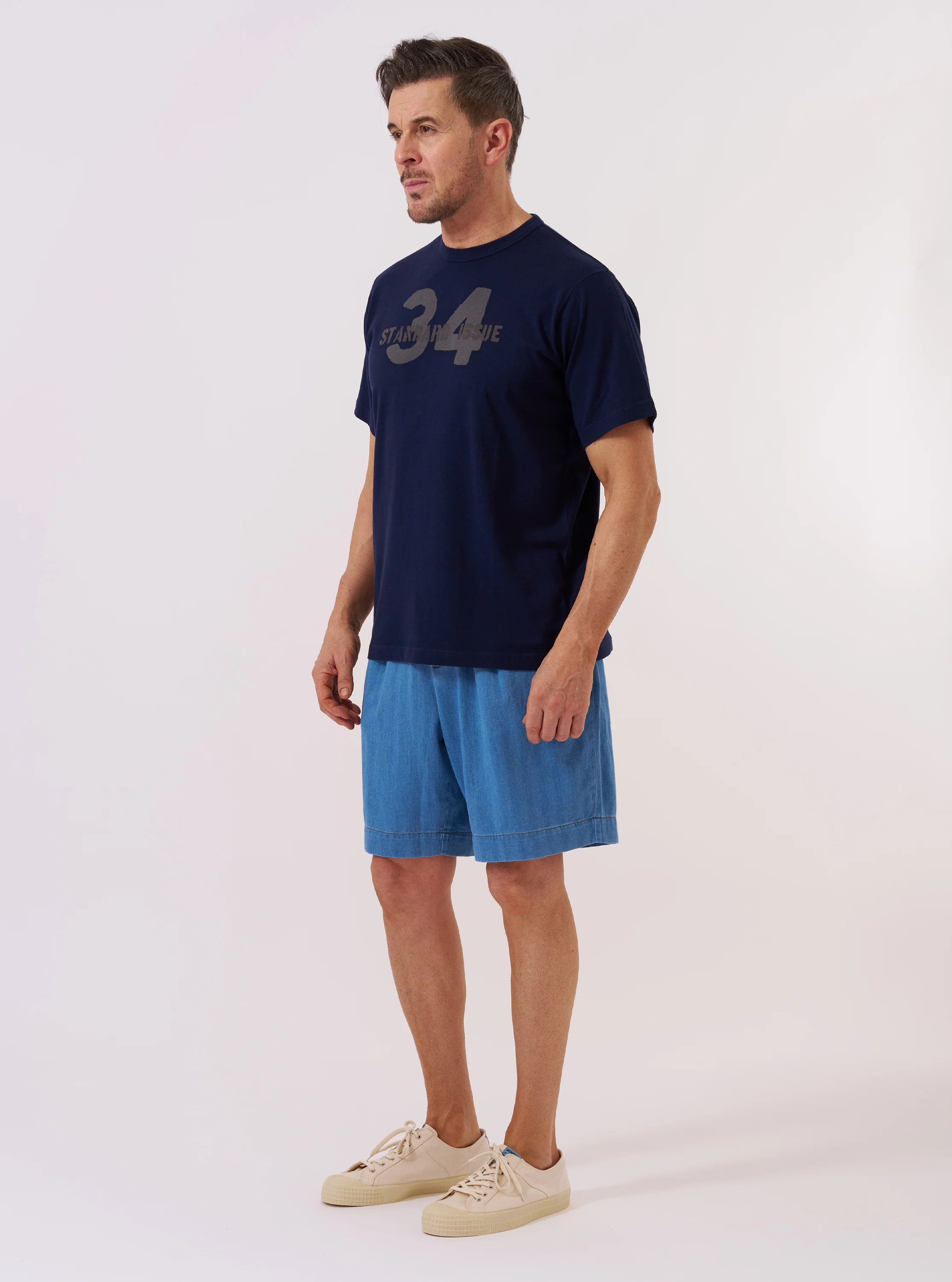 Navy Single Jersey 34 Printed Core Tee - Image 7