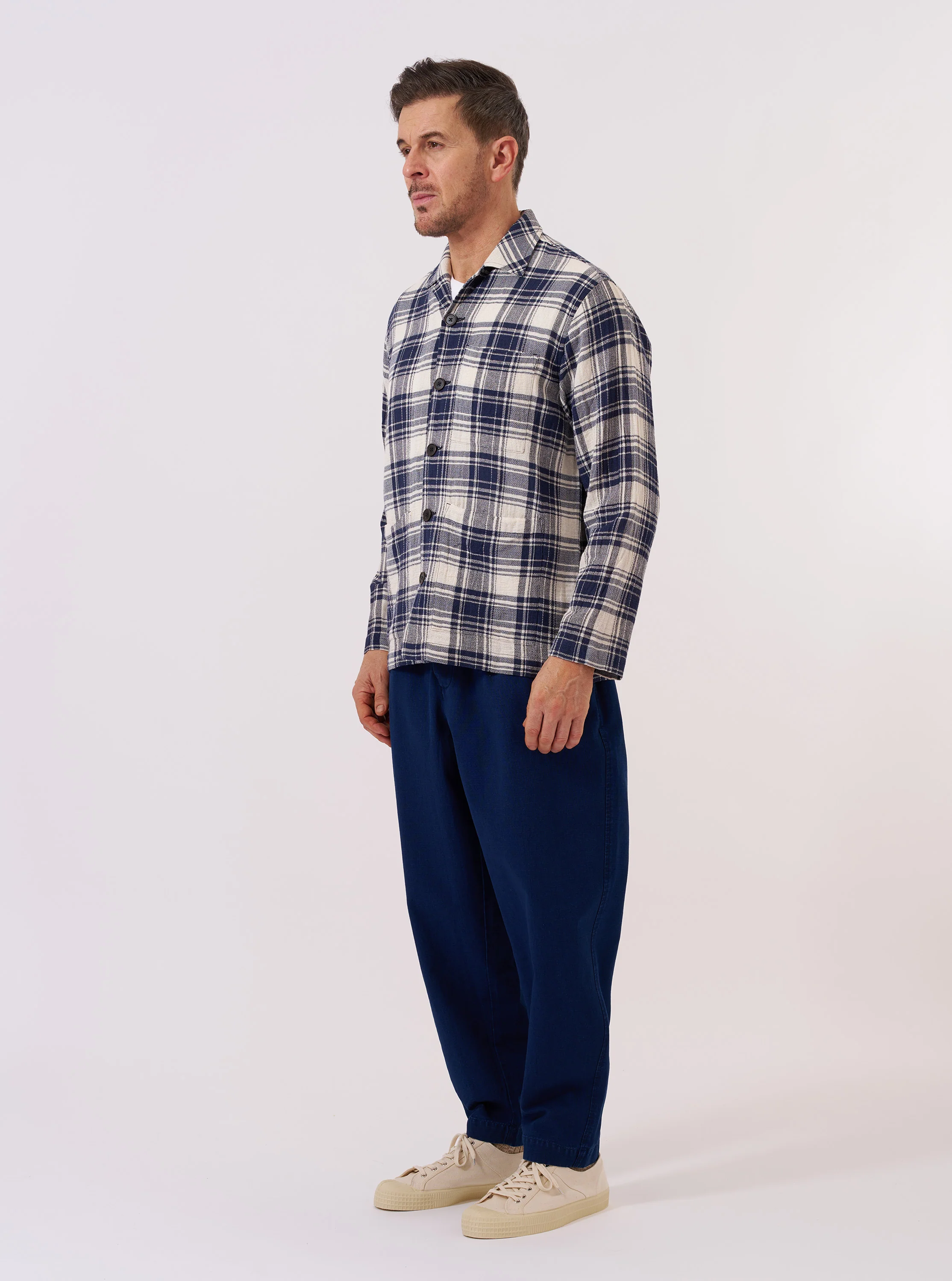 Navy Texture Plaid Cancun Jacket - Image 8