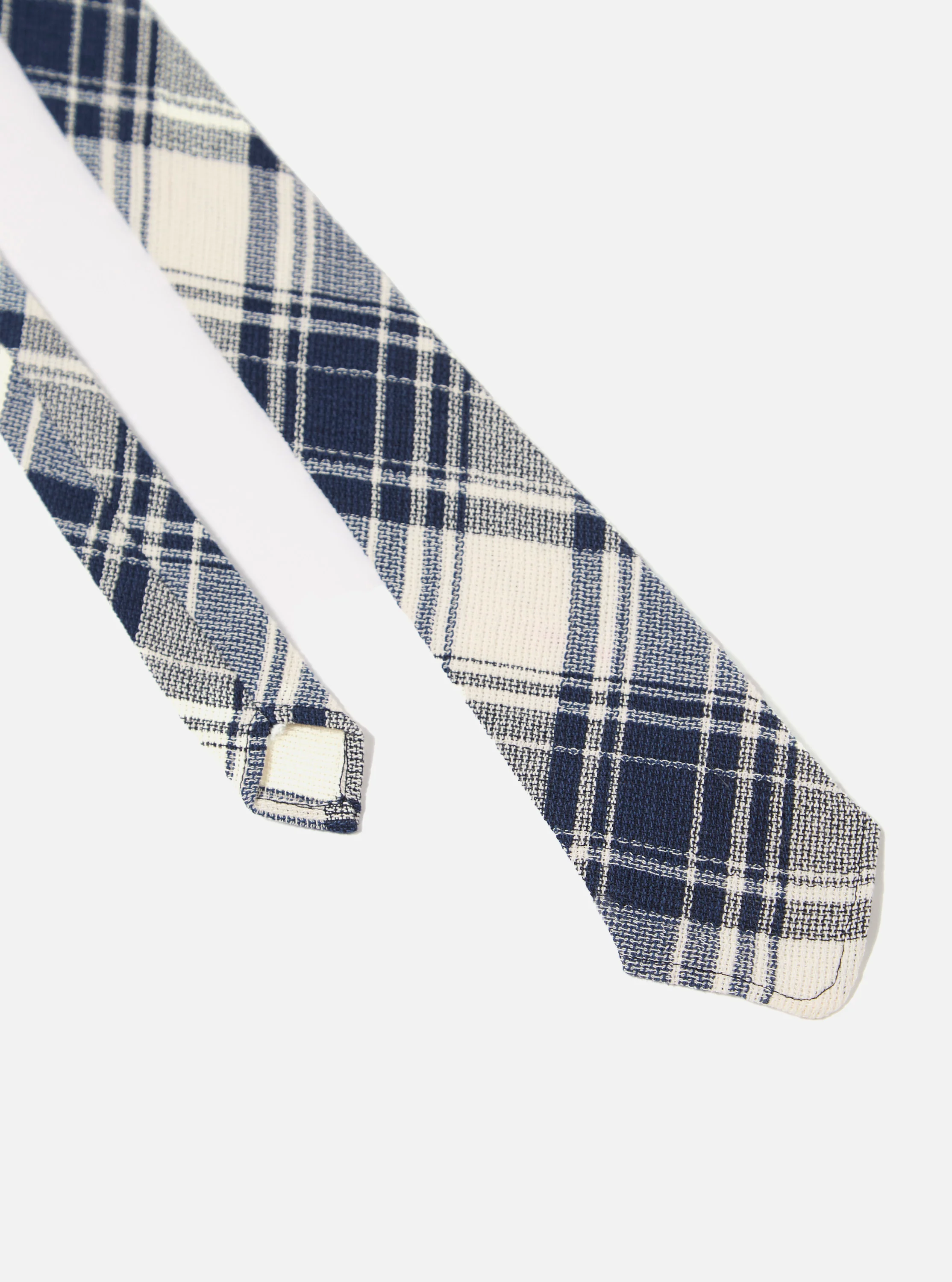 Navy Texture Plaid Tie - Image 2