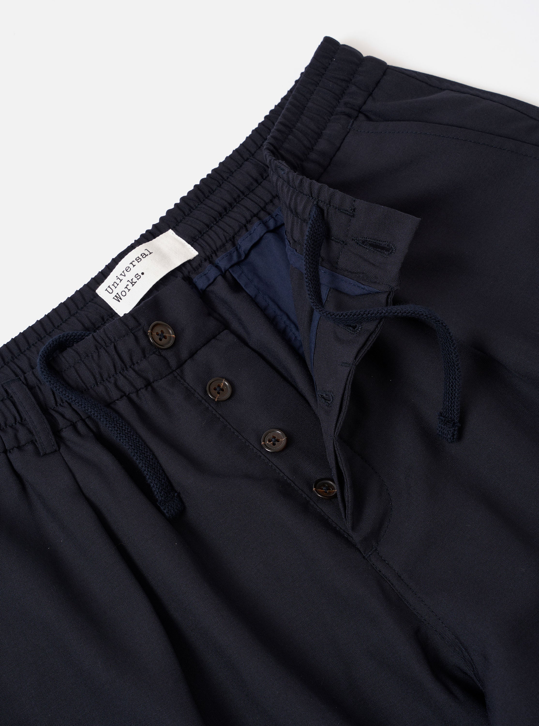 Navy Tropical Suiting Pleated Track Pant - Image 6