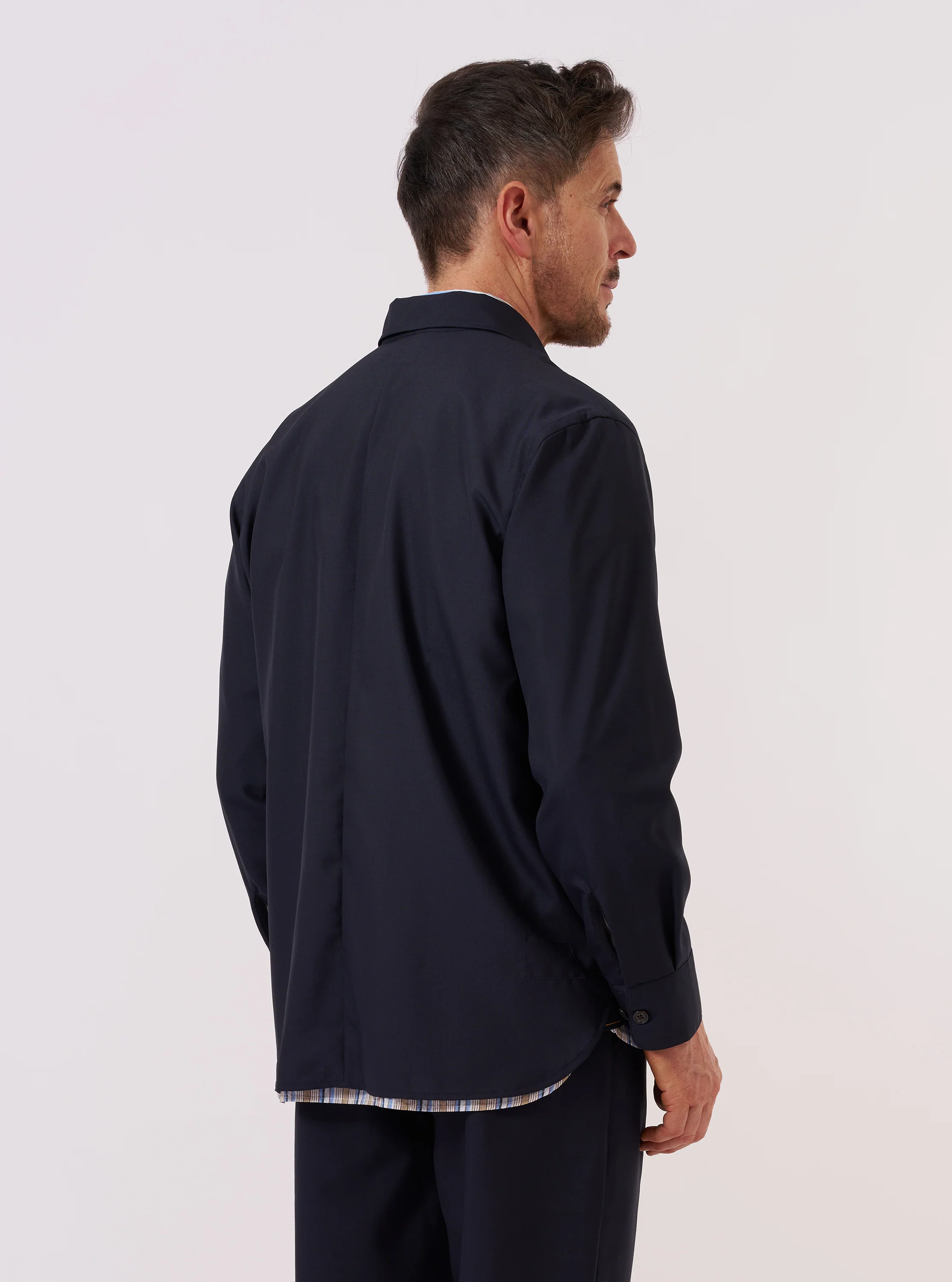 Navy Tropical Suiting Travail Overshirt - Image 3