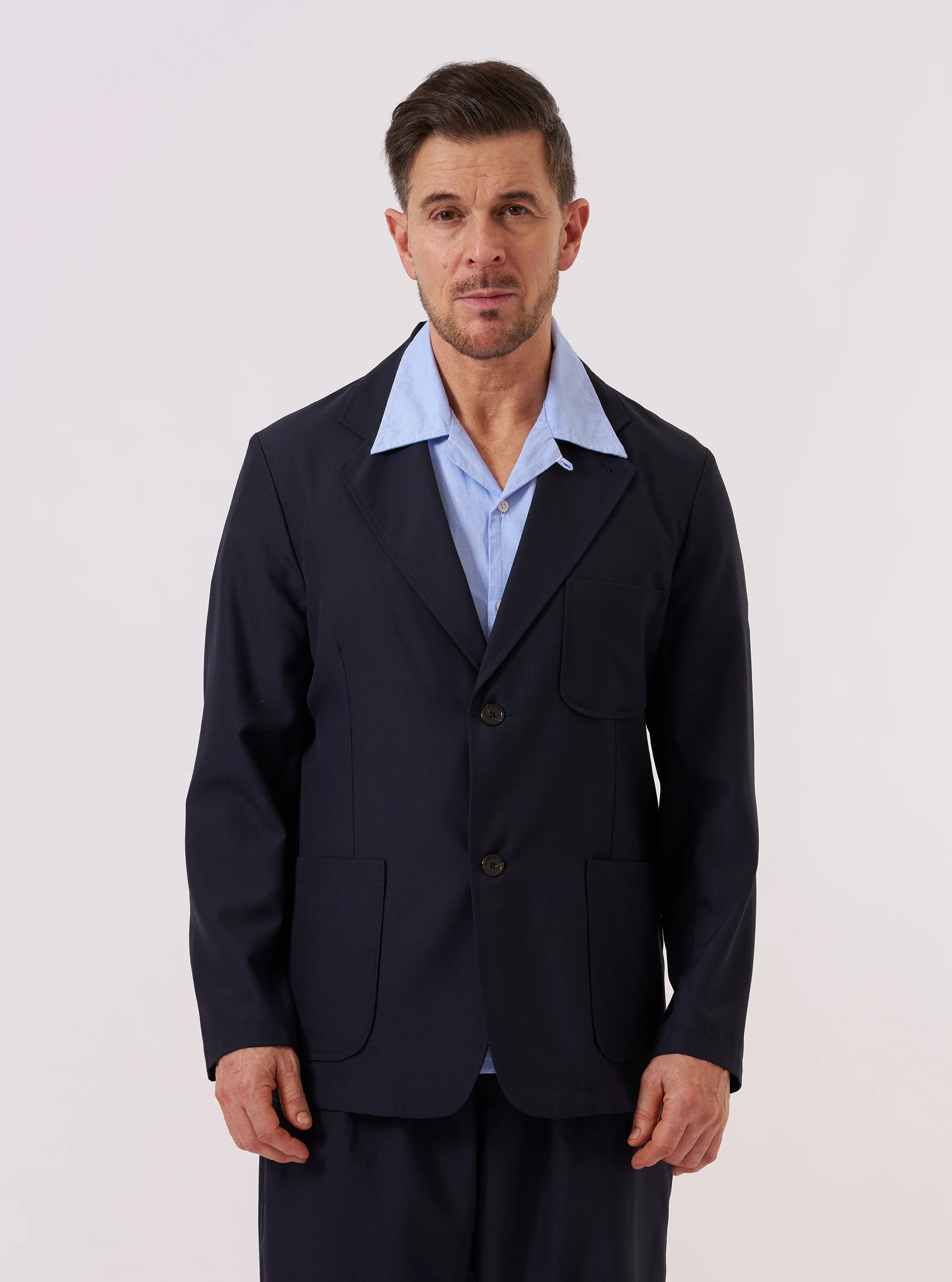 Navy Tropical Suiting Two Button Jacket - Image 2