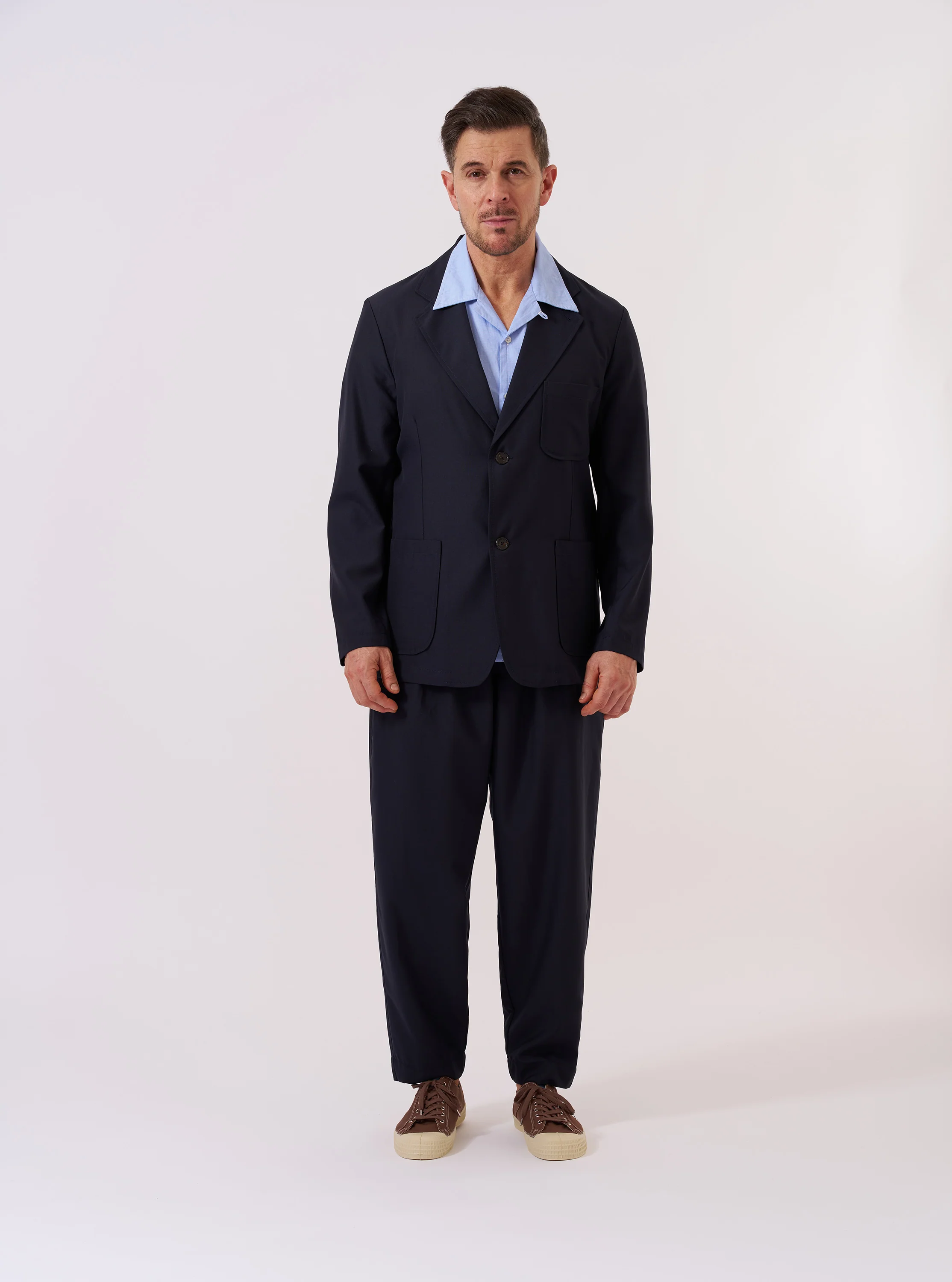 Navy Tropical Suiting Two Button Jacket - Image 8