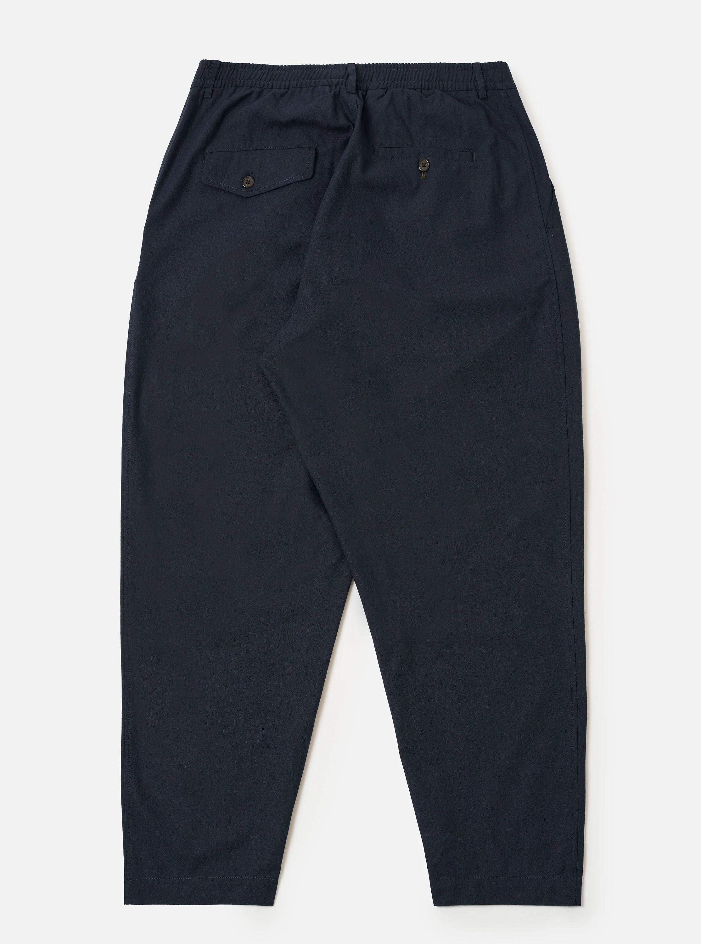 Navy Valencia Cotton Pleated Track Pant - Image 5